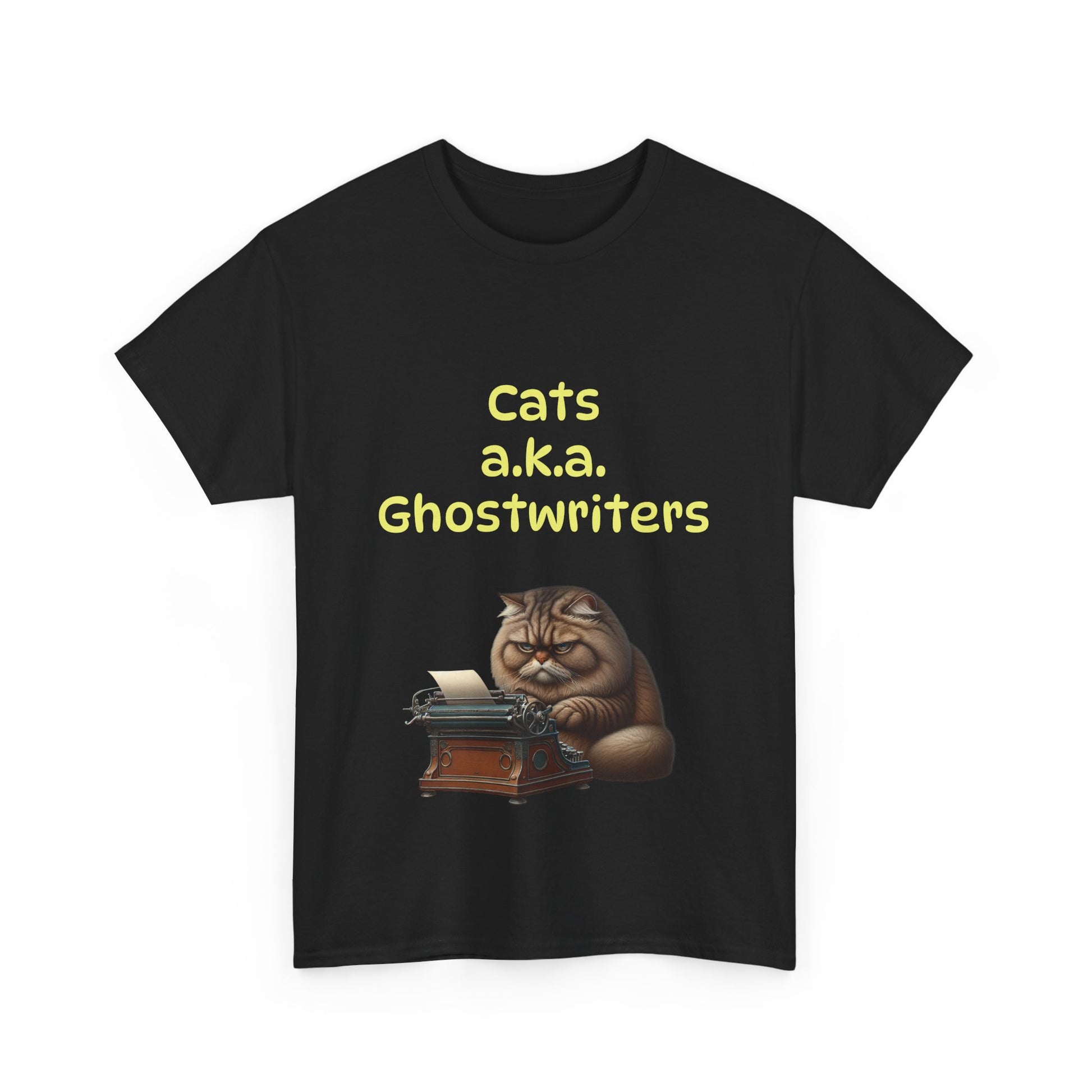 Book Lover's Unisex Heavy Cotton Tee - "Cats Ghostwriters" - The Dreamer's Bookshop.