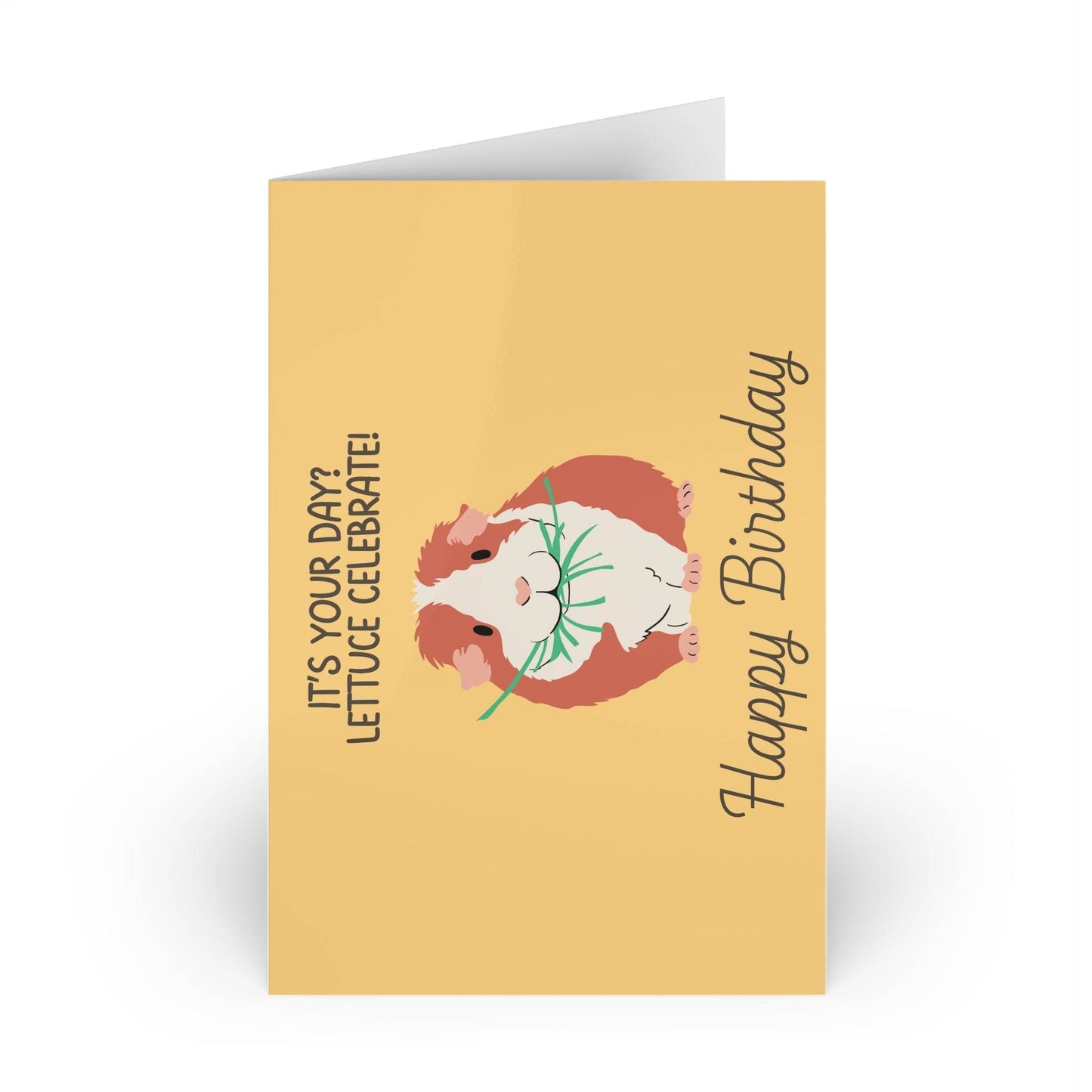The Dreamer's Bookshop Cute "Lettuce Celebrate" Guinea Pig Birthday Card - The Dreamer's Bookshop.