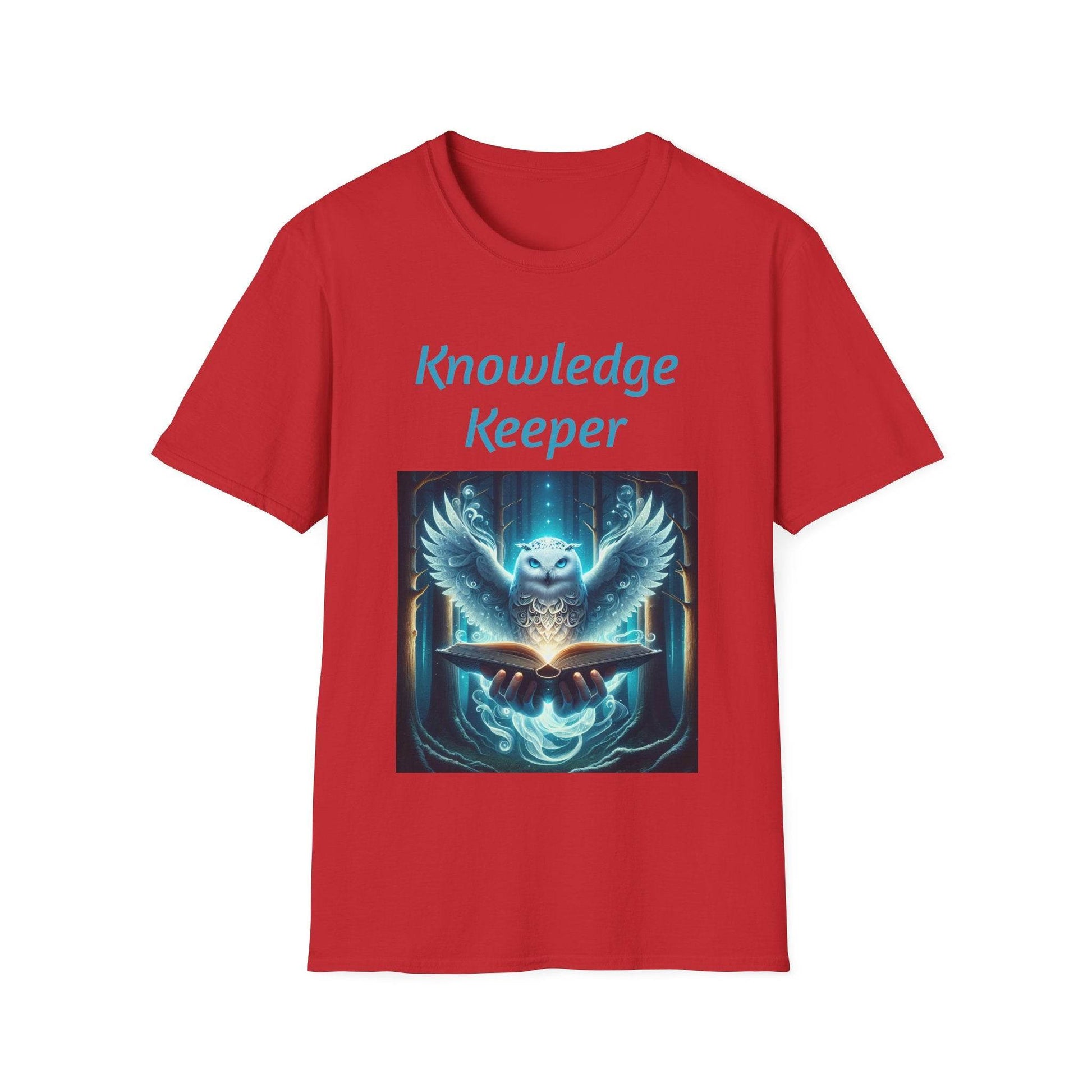 Knowledge Keeper Owl Unisex Softstyle T-Shirt - Inspirational Tee for Wisdom Seekers - Proud Reader - The Dreamer's Bookshop.