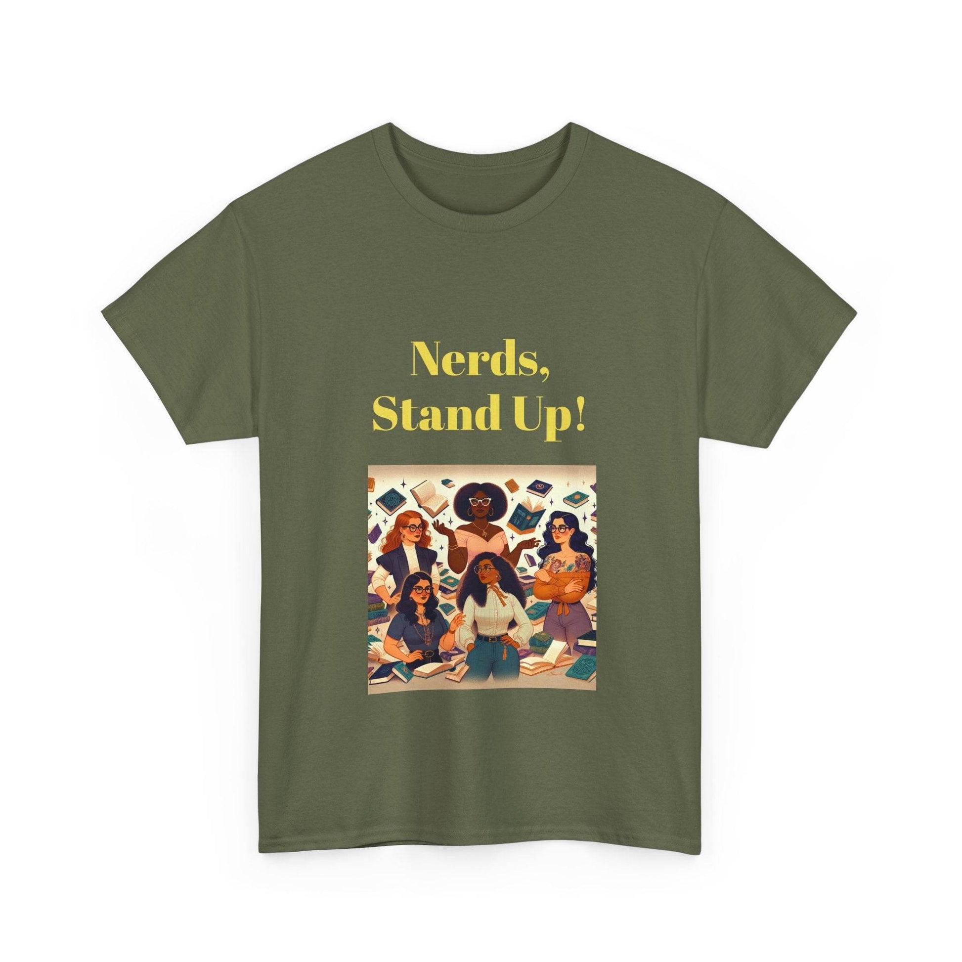 Nerds Stand Up - Unisex Heavy Cotton Tee - Book Lovers - The Dreamer's Bookshop.
