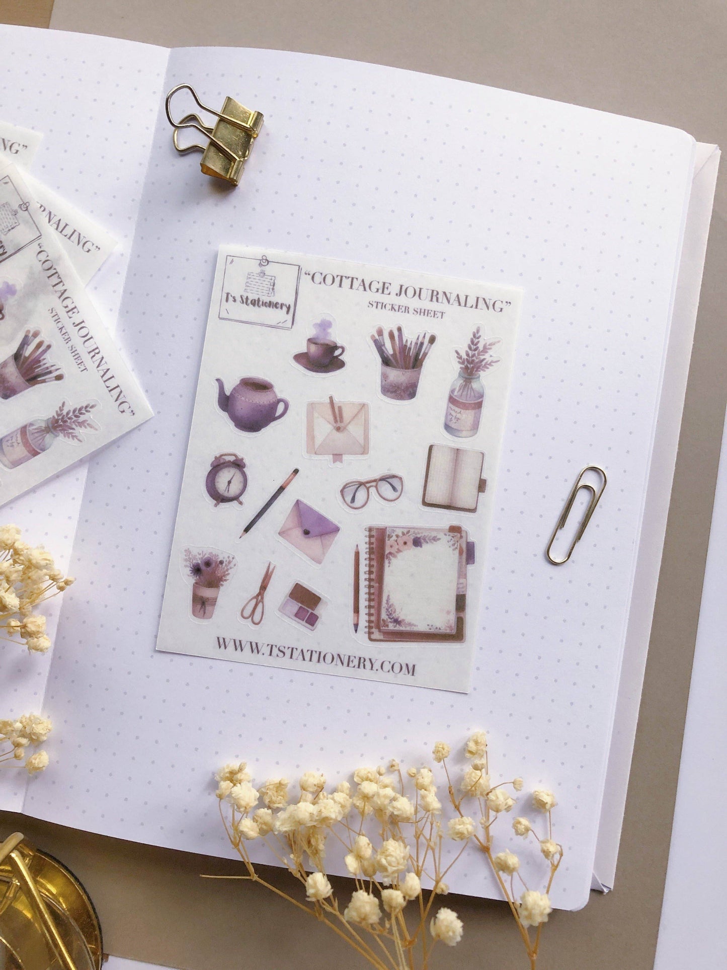 T's Stationery - Washi-stickervel „Cottage Journaling” - The Dreamer's Bookshop.