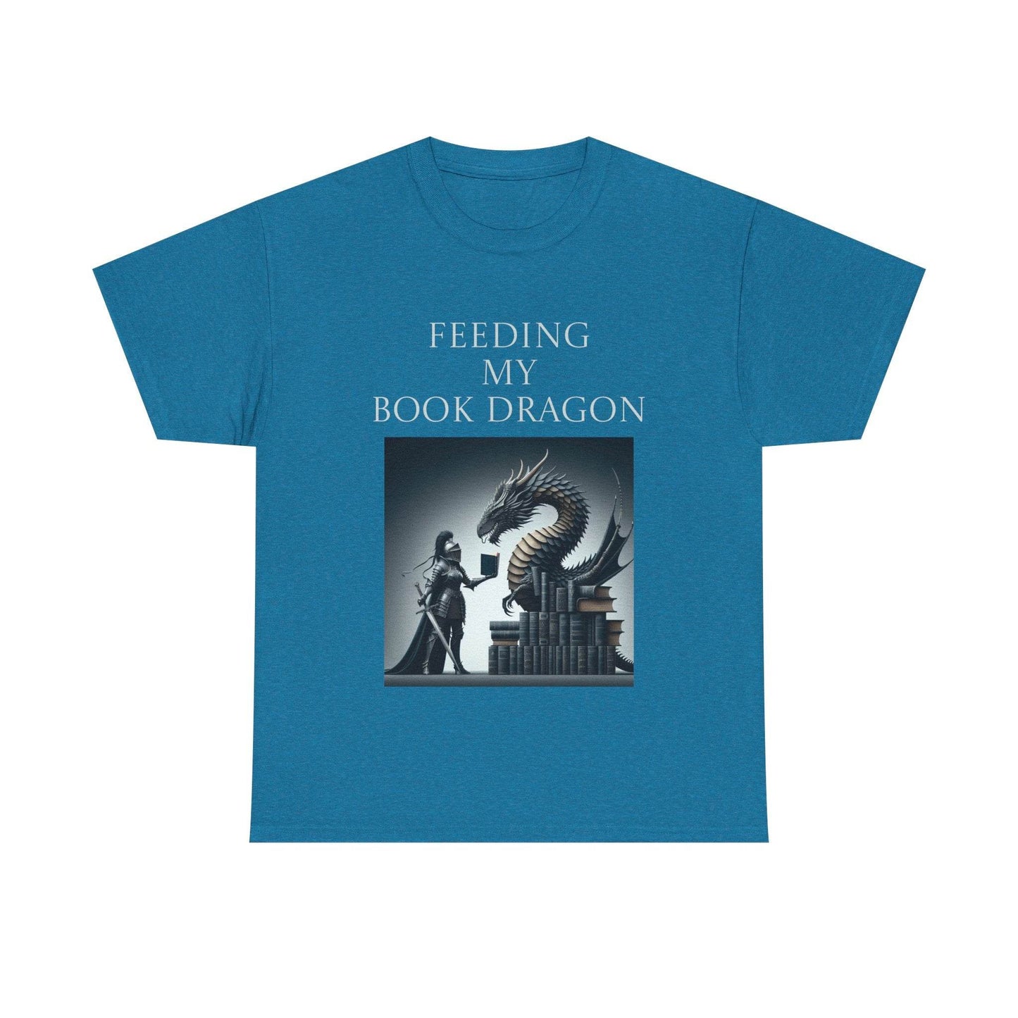 Book Dragon - Unisex Heavy Cotton Tee - Creative Writer's Apparel - The Dreamer's Bookshop.