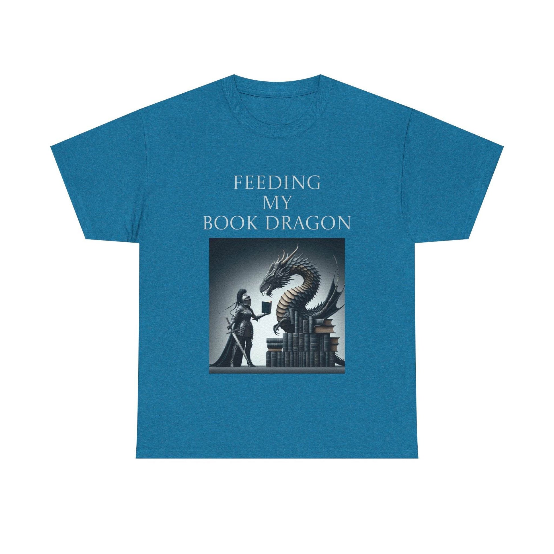 Book Dragon - Unisex Heavy Cotton Tee - Creative Writer's Apparel - The Dreamer's Bookshop.