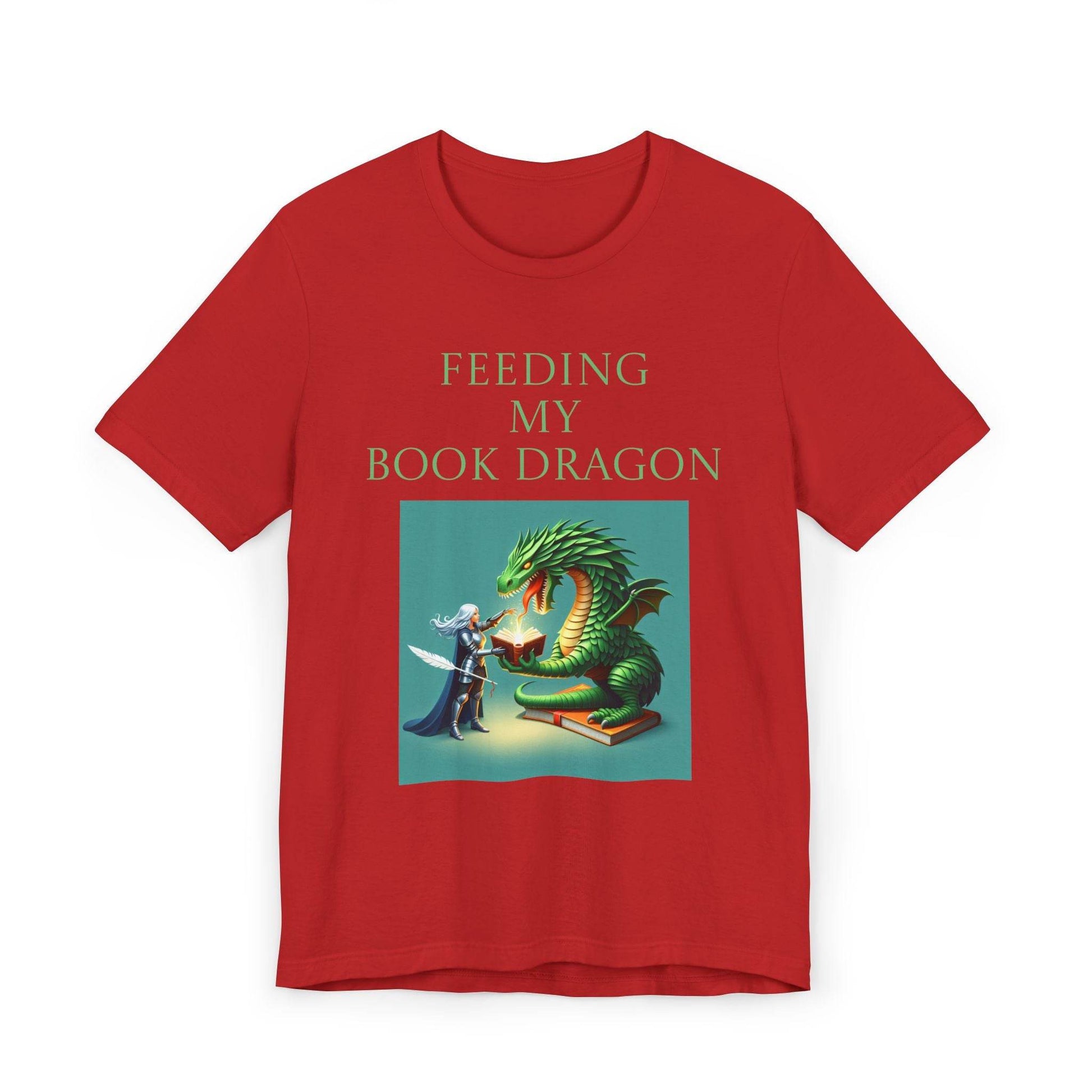 Unisex Jersey T-Shirt - Book Dragon - The Dreamer's Bookshop.