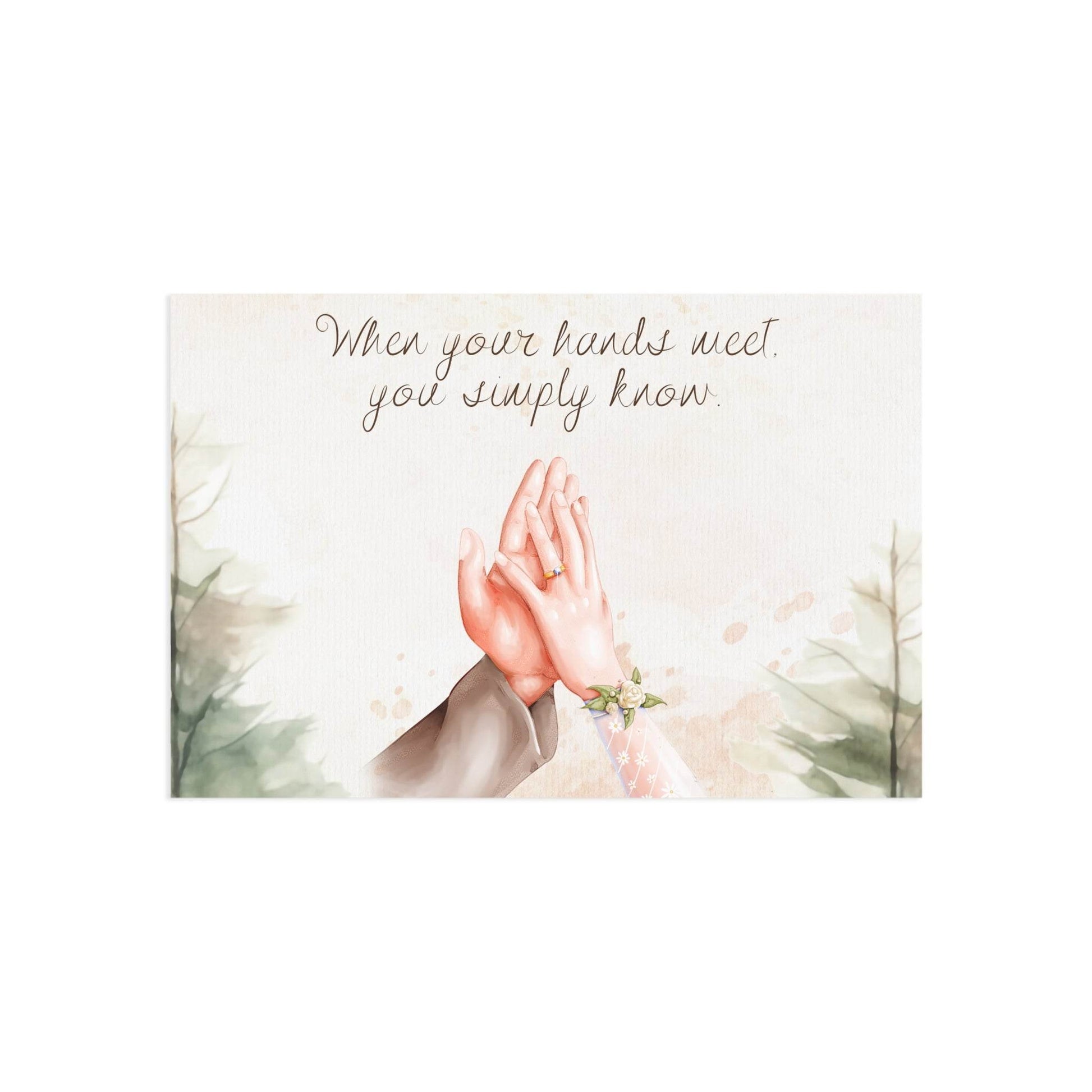 The Dreamer's Bookshop Cute "Your Hands" Wedding Card - The Dreamer's Bookshop.
