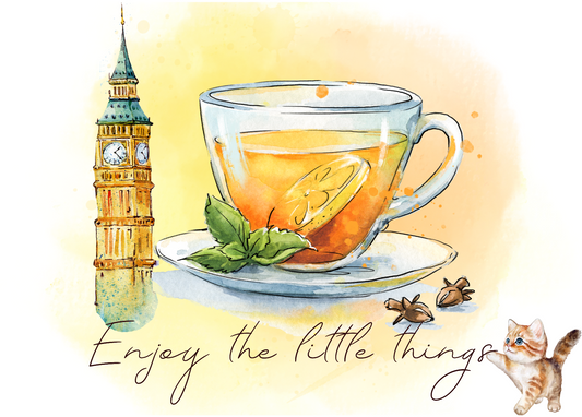 The Dreamer's Bookshop "English Tea" Enjoy Little Things Card - The Dreamer's Bookshop.