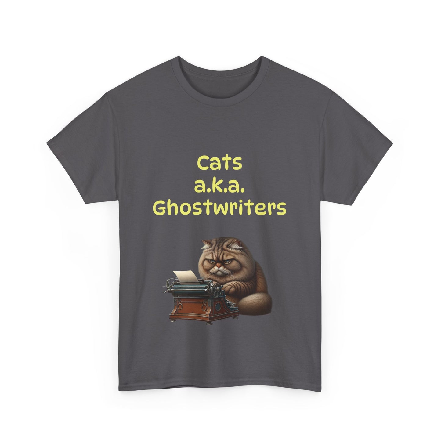 Book Lover's Unisex Heavy Cotton Tee - "Cats Ghostwriters" - The Dreamer's Bookshop.