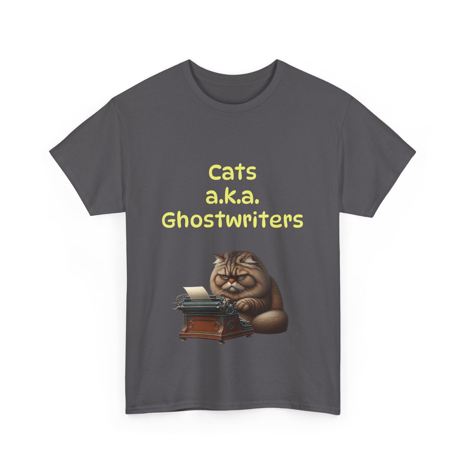 Book Lover's Unisex Heavy Cotton Tee - "Cats Ghostwriters" - The Dreamer's Bookshop.