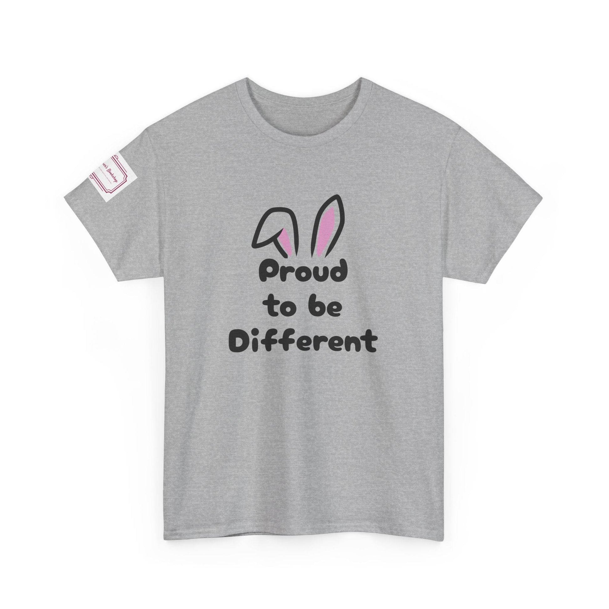 Proud to be Different Unisex Heavy Cotton Tee - Fun & Inclusive Graphic T-Shirt - The Dreamer's Bookshop.