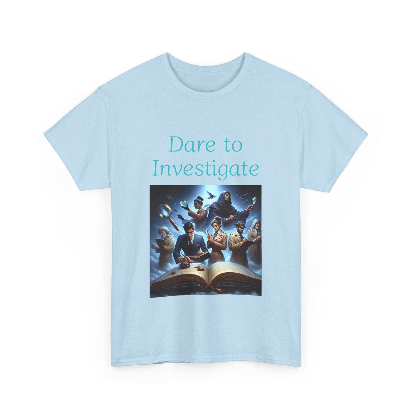 Investigate - Unisex Heavy Cotton Tee - Crime/Mystery Books - The Dreamer's Bookshop.