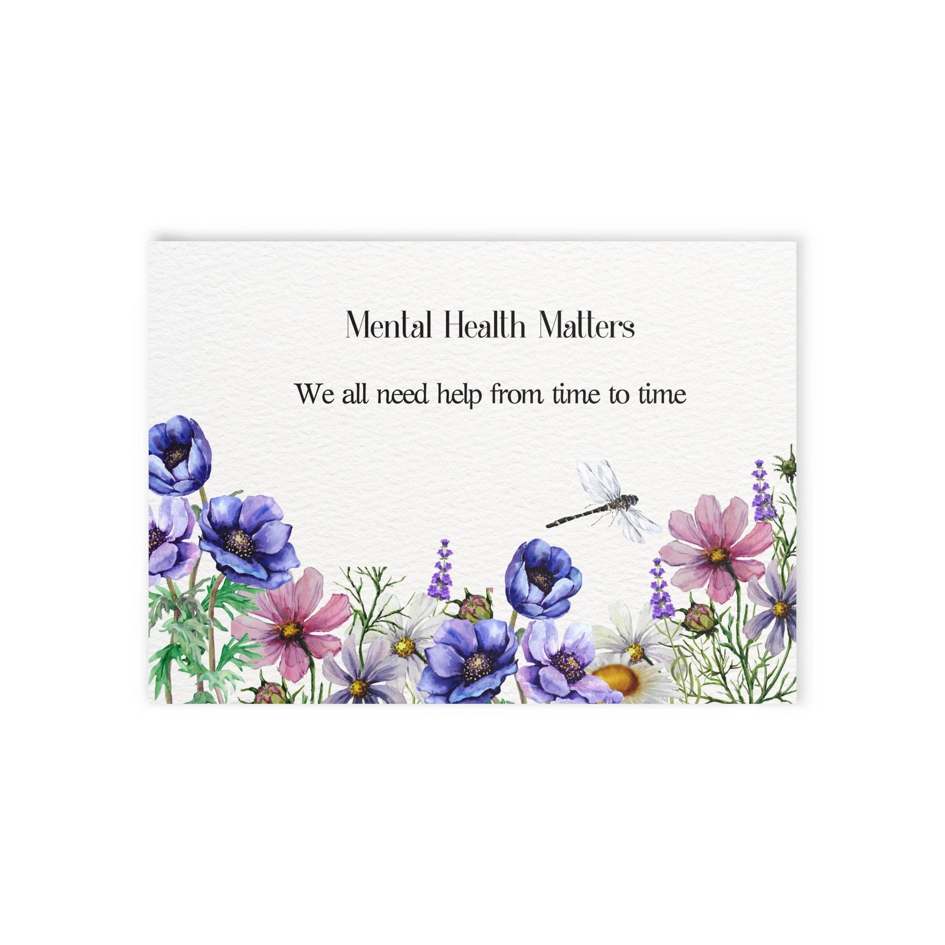 Watercolor "Need Help" Mental Health Matters Art Print - The Dreamer's Bookshop.