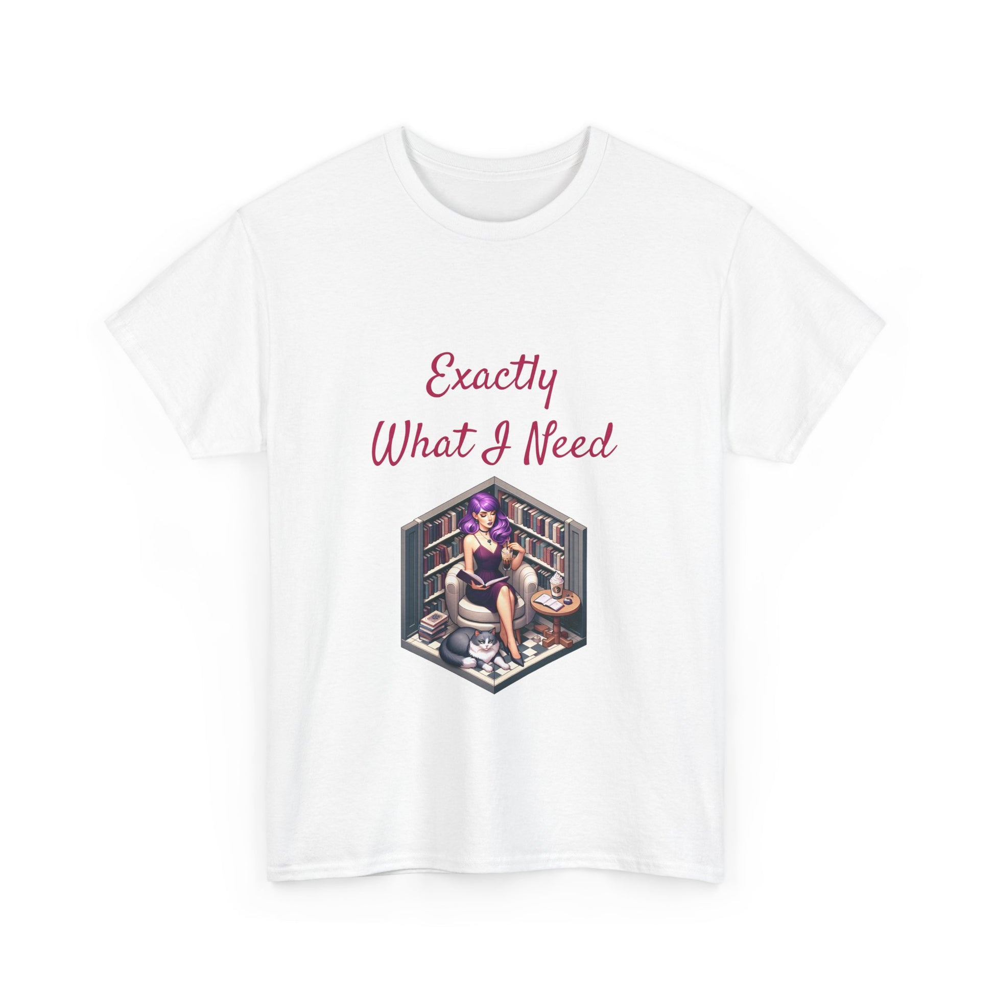Book Lover's Unisex Heavy Cotton Tee - "What I Need" - The Dreamer's Bookshop.