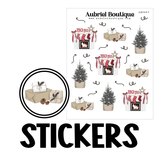 AubrielBoutique - Stickers voor Kerstmis, planner — AB0267 - The Dreamer's Bookshop.
