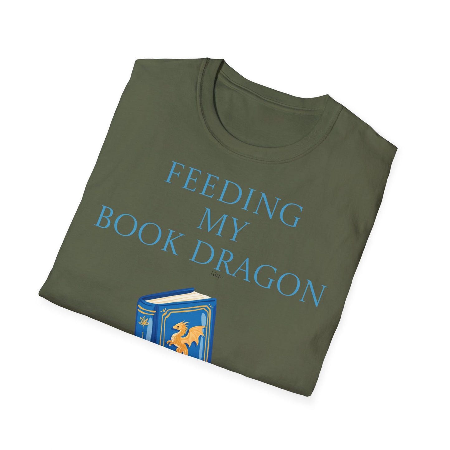 Inspirational Unisex Softstyle T-Shirt - 'Book Dragon' Motivational Design