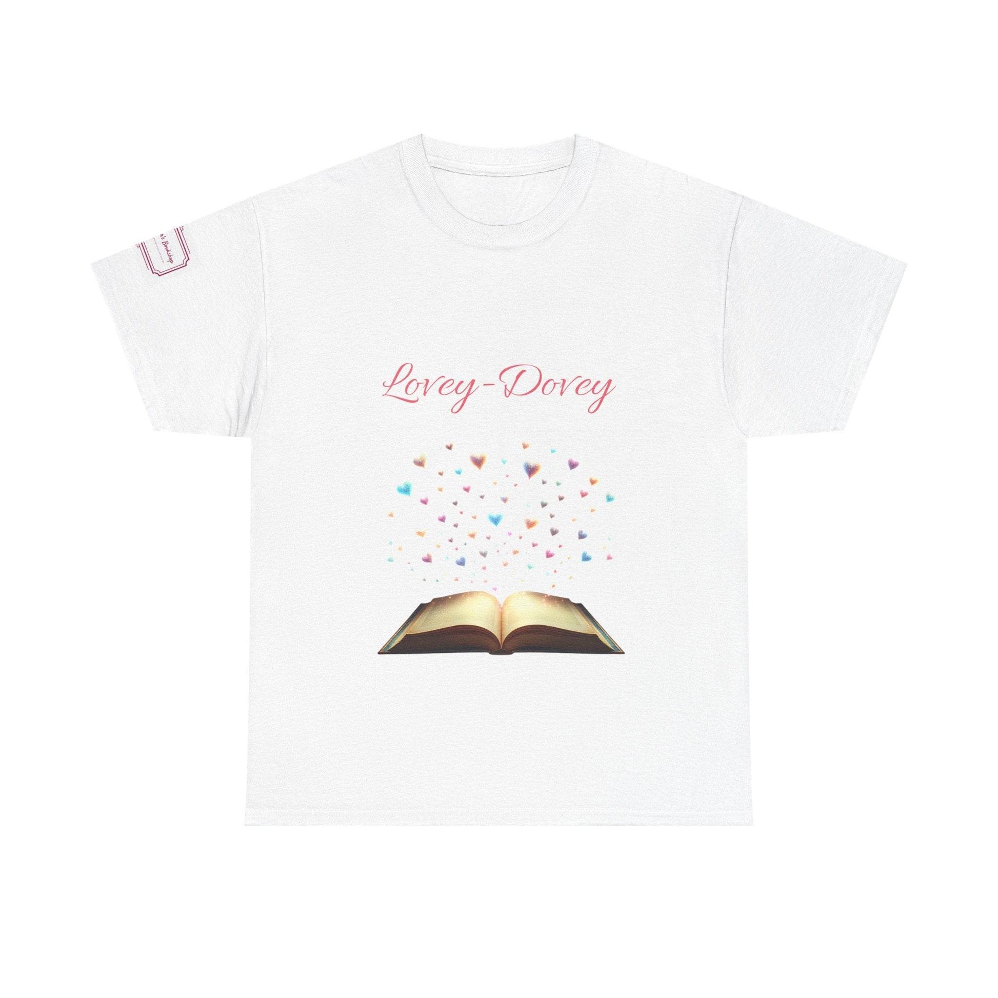 Lovey-Dovey - Unisex Heavy Cotton Tee - Sweet Romance - The Dreamer's Bookshop.