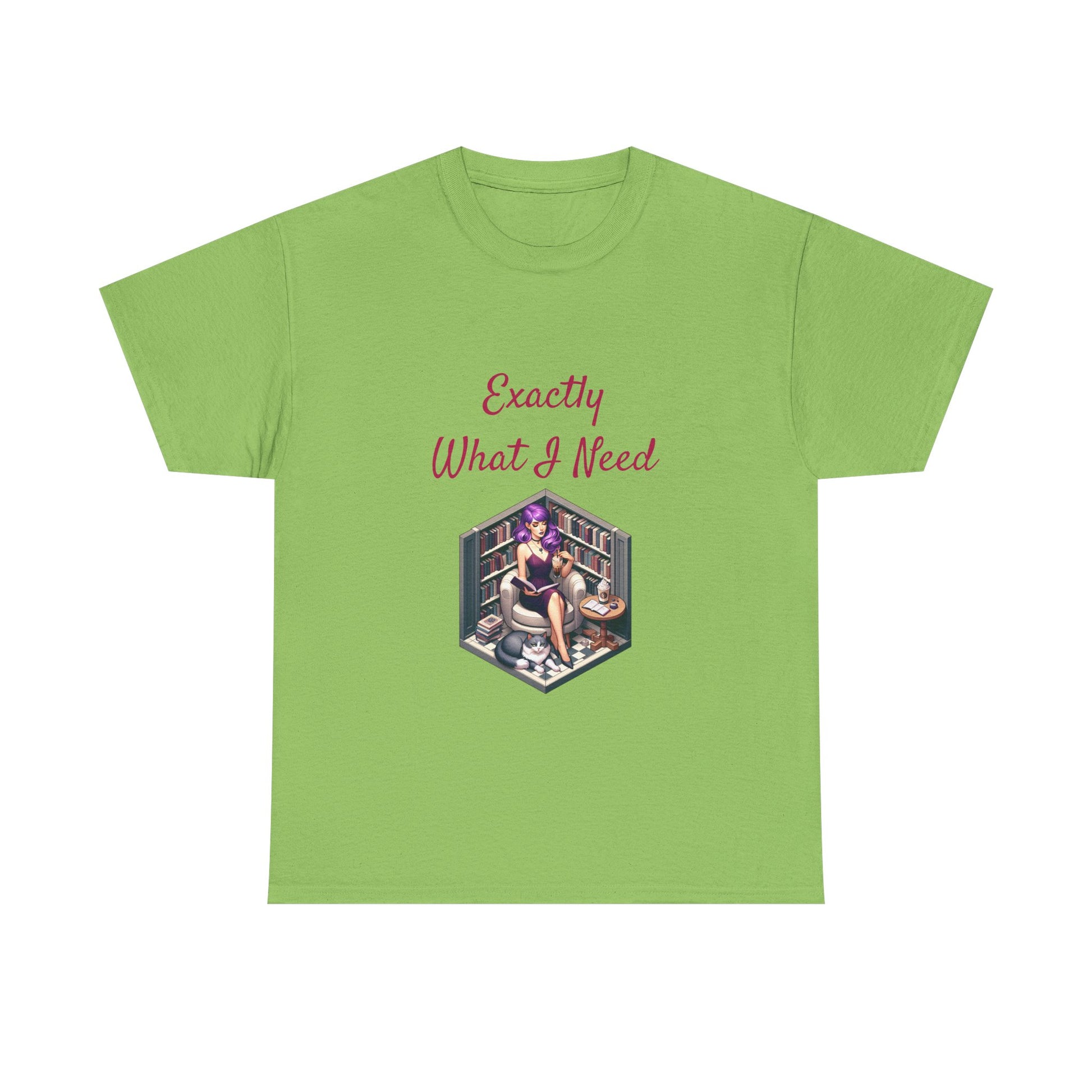 Book Lover's Unisex Heavy Cotton Tee - "What I Need" - The Dreamer's Bookshop.