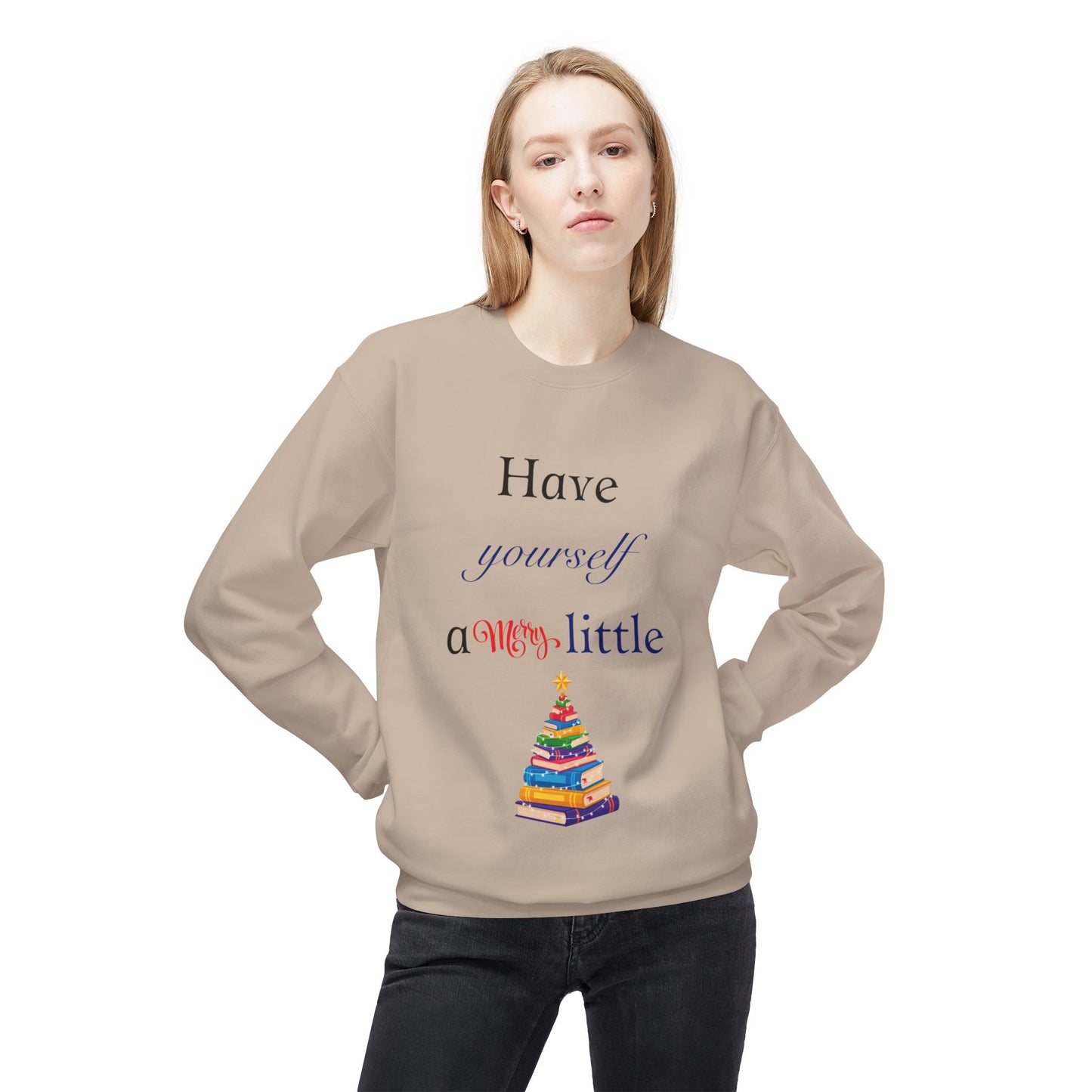A Merry Little Bookmas - Unisex Fleece Crewneck Sweatshirt