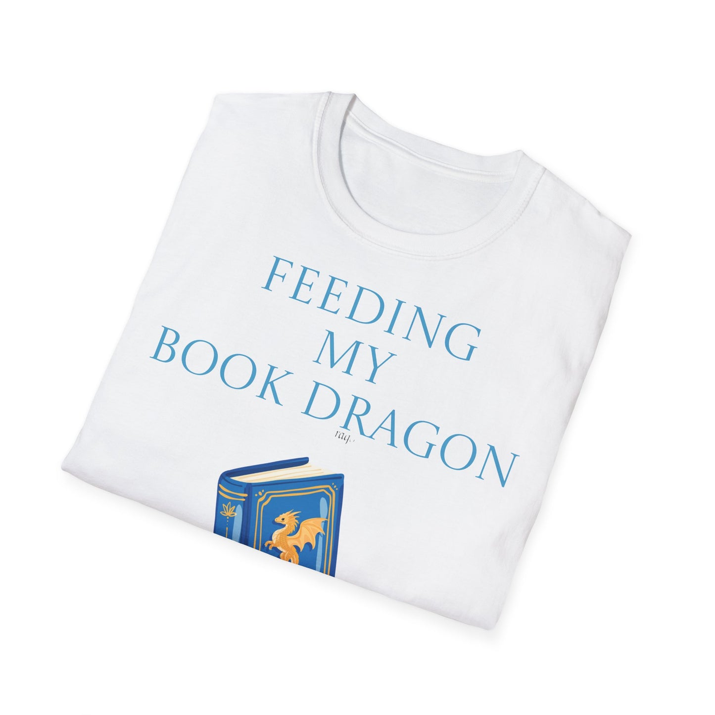 Inspirational Unisex Softstyle T-Shirt - 'Book Dragon' Motivational Design