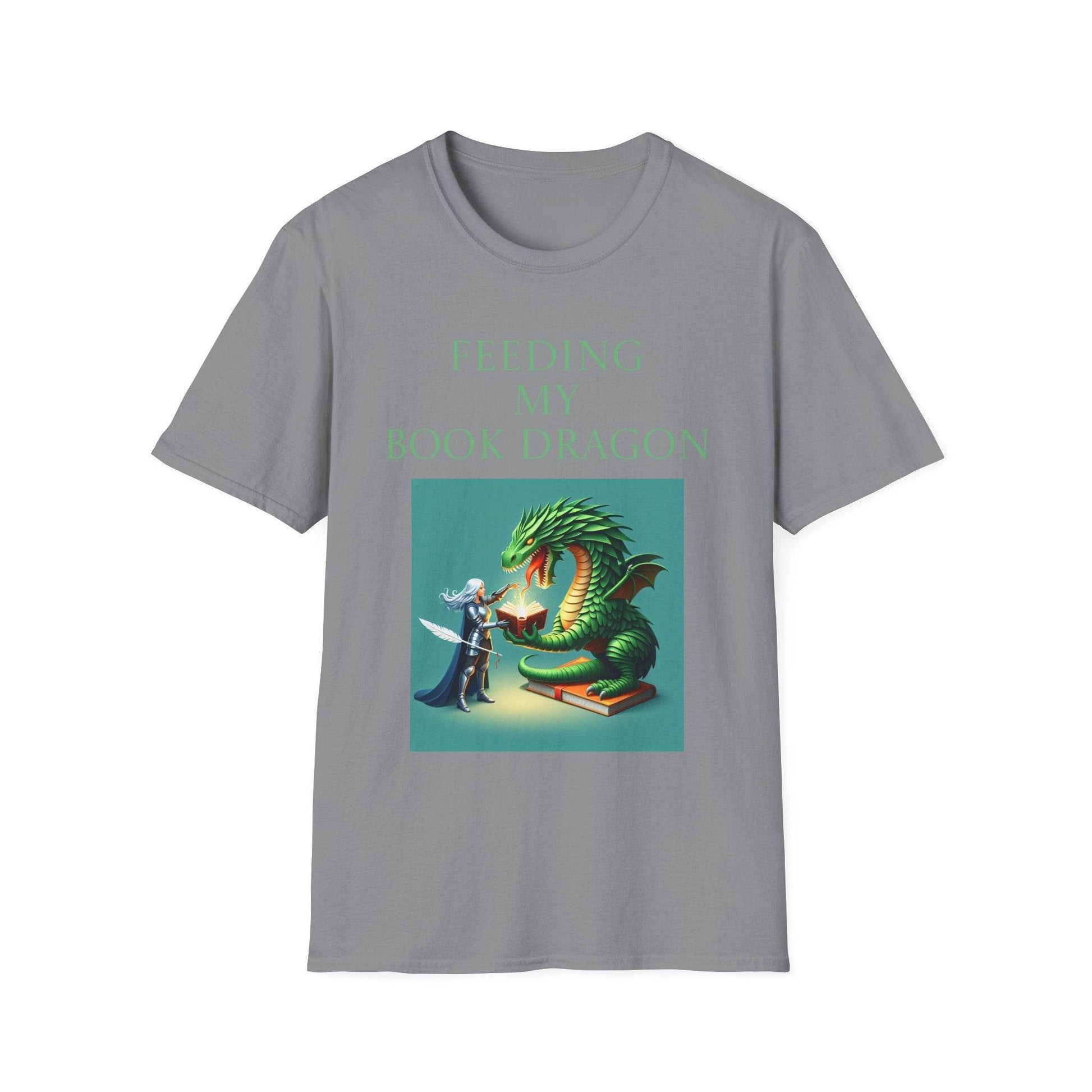 Unisex Softstyle T-Shirt - 'Book Dragon' - The Dreamer's Bookshop.