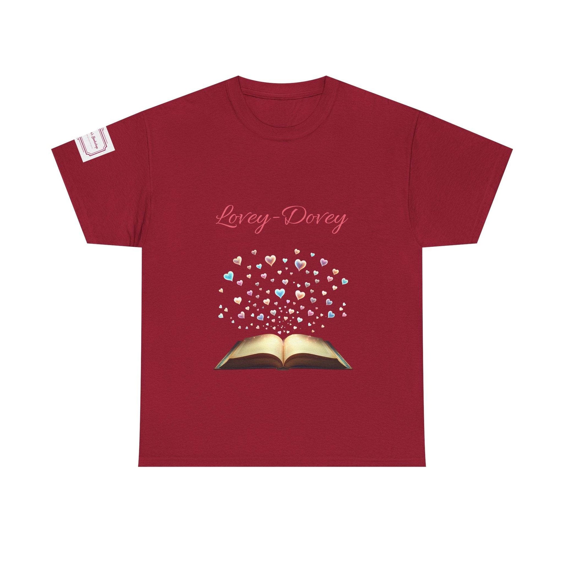 Lovey-Dovey - Unisex Heavy Cotton Tee - Sweet Romance - The Dreamer's Bookshop.
