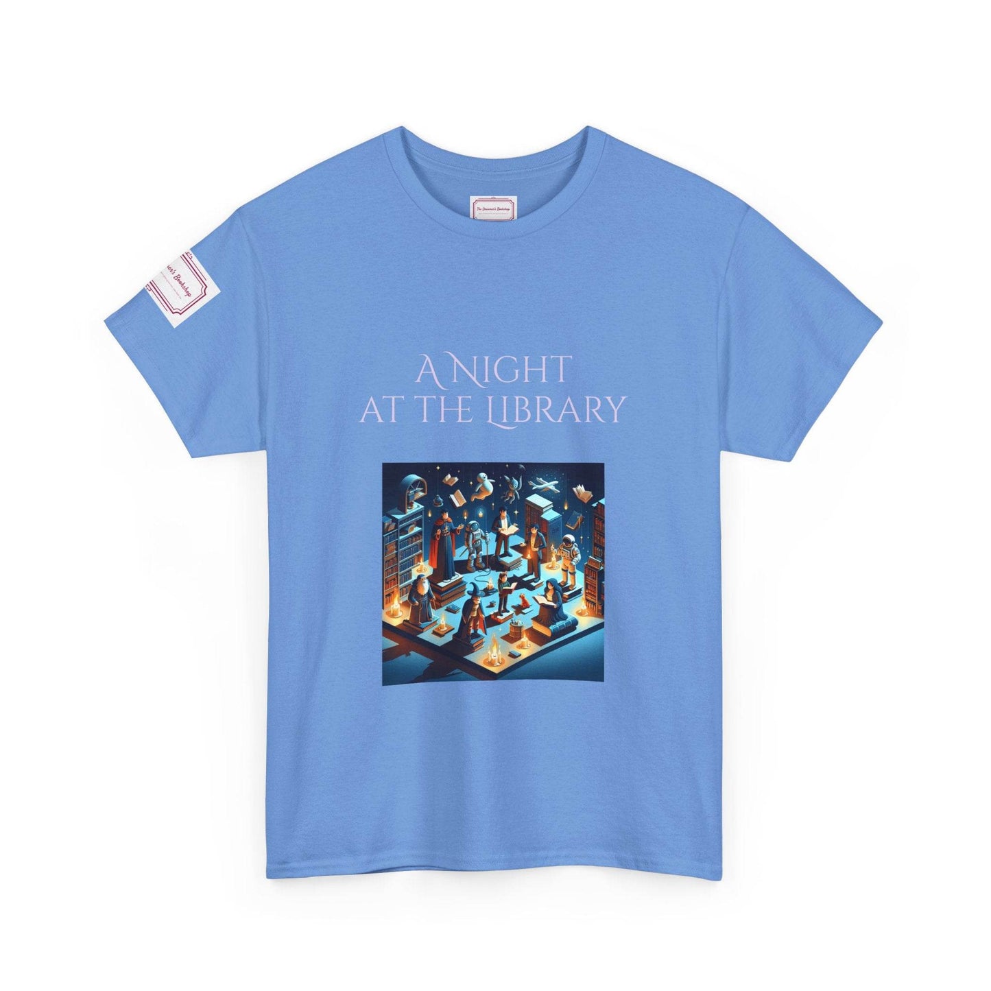 Night at the Library - Unisex Heavy Cotton Tee - Perfect for Book Lovers - The Dreamer's Bookshop.