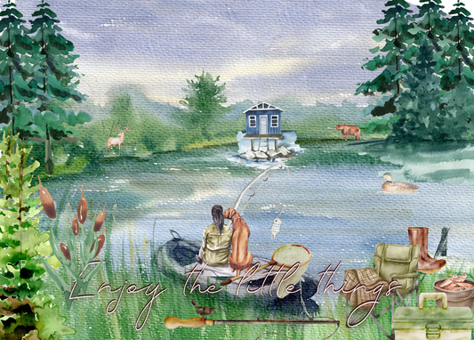 The Dreamer's Bookshop "Fishing" Enjoy Little Things Card - The Dreamer's Bookshop.