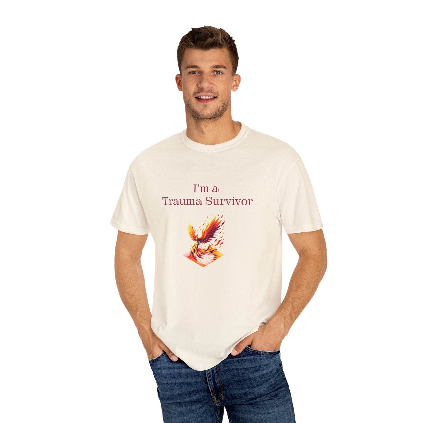 Trauma Survivor Unisex Garment-Dyed T-shirt - Inspirational Motivational Tee - The Dreamer's Bookshop.