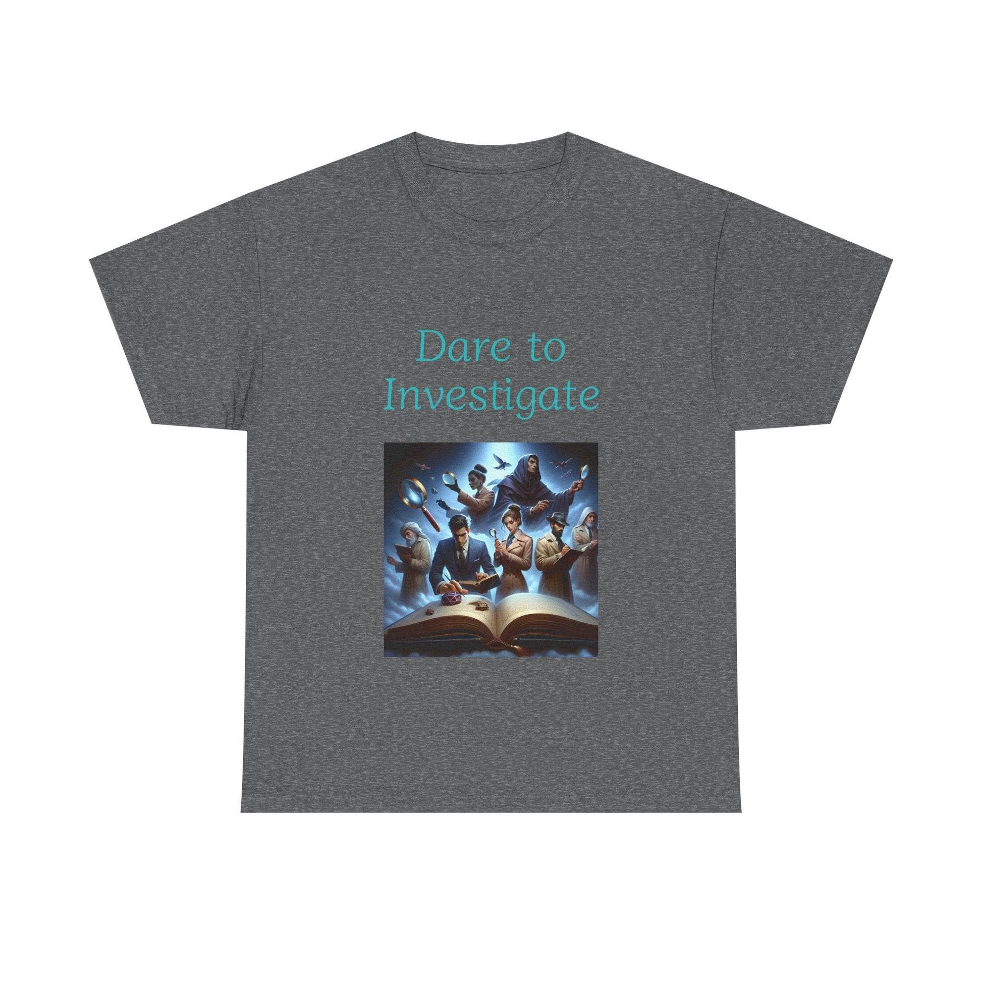 Investigate - Unisex Heavy Cotton Tee - Crime/Mystery Books - The Dreamer's Bookshop.