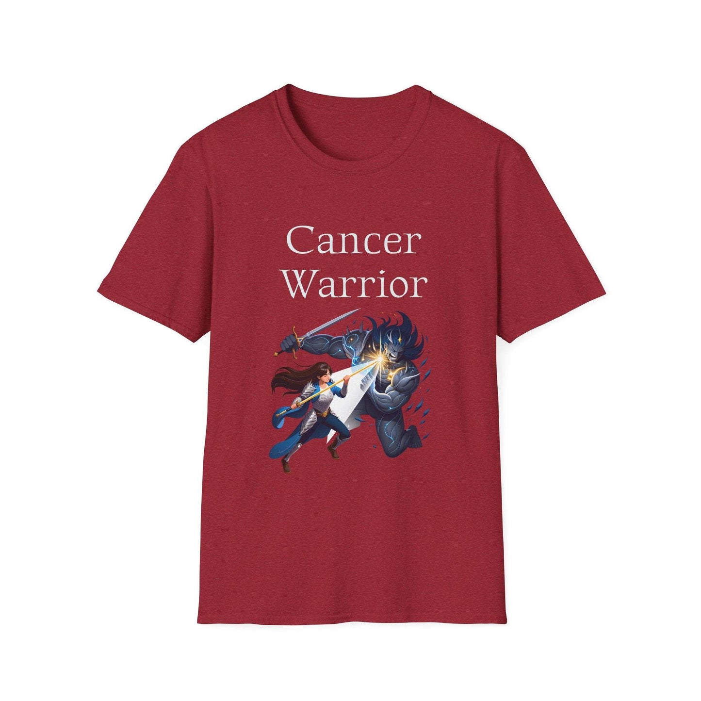 Cancer Warrior Unisex Softstyle T-Shirt - Empowering Battle for Women's Health - The Dreamer's Bookshop.