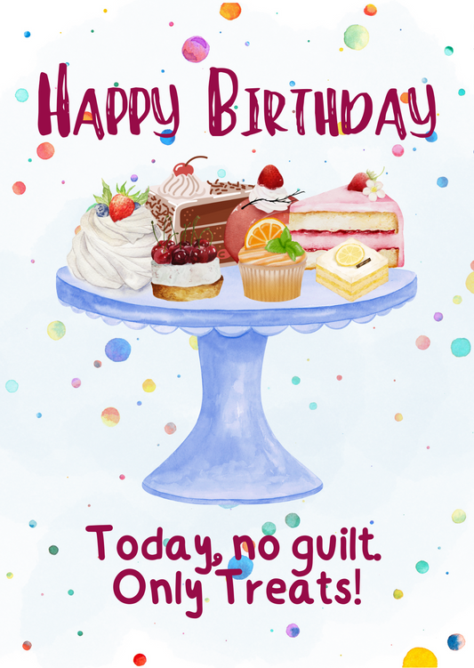 The Dreamer's Bookshop "Only Treats" Happy Birthday Card - The Dreamer's Bookshop.