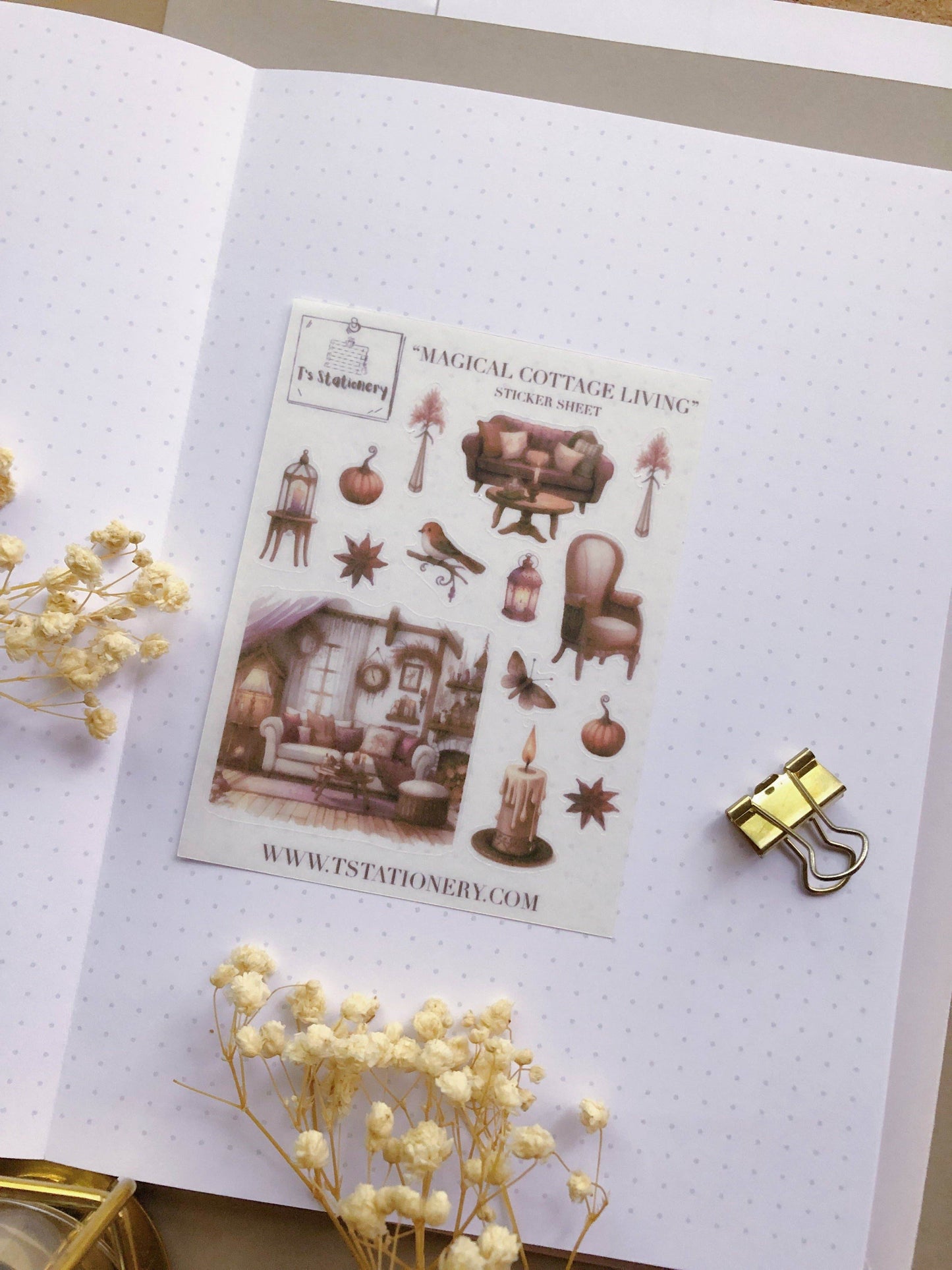 T's Stationery - Washi-stickervel „Magical Cottage Living” - The Dreamer's Bookshop.