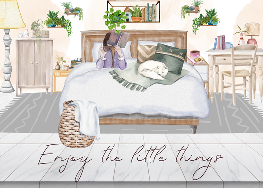 The Dreamer's Bookshop "Bedroom" Enjoy Little Things Card - The Dreamer's Bookshop.