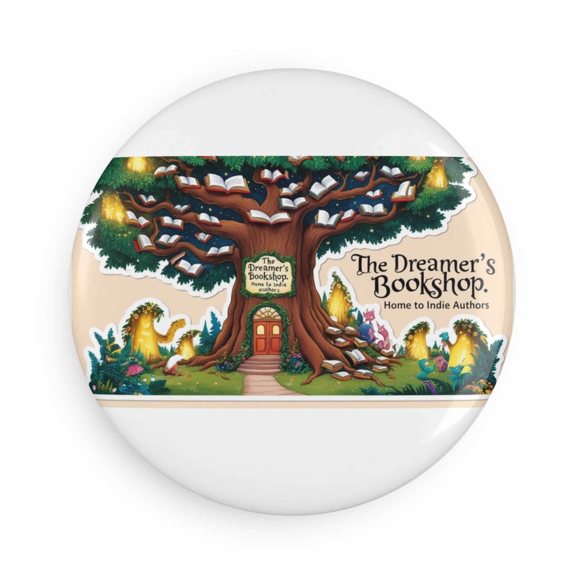Indie Authors Button Magnet - Home to Indie Authors - Creative Gift for Book Lovers - The Dreamer's Bookshop.