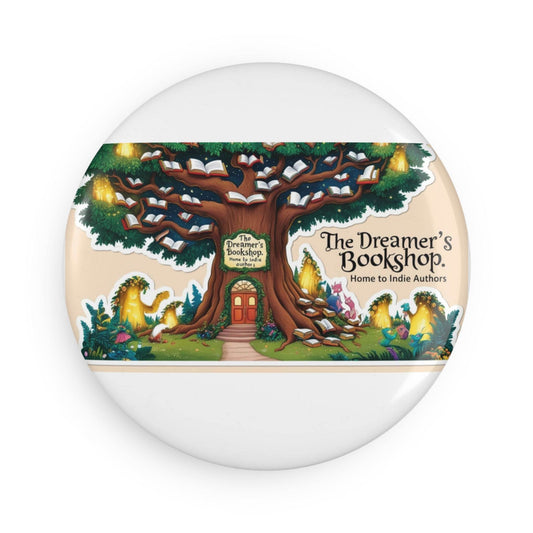 Indie Authors Button Magnet - Home to Indie Authors - Creative Gift for Book Lovers - The Dreamer's Bookshop.