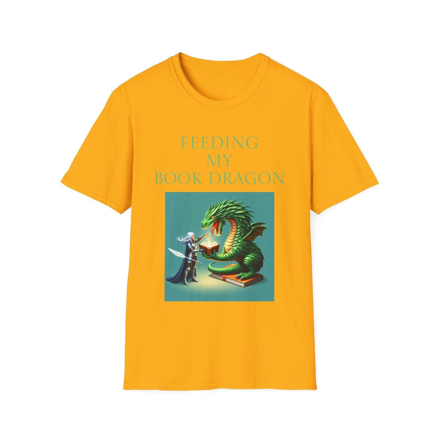 Unisex Softstyle T-Shirt - 'Book Dragon' - The Dreamer's Bookshop.