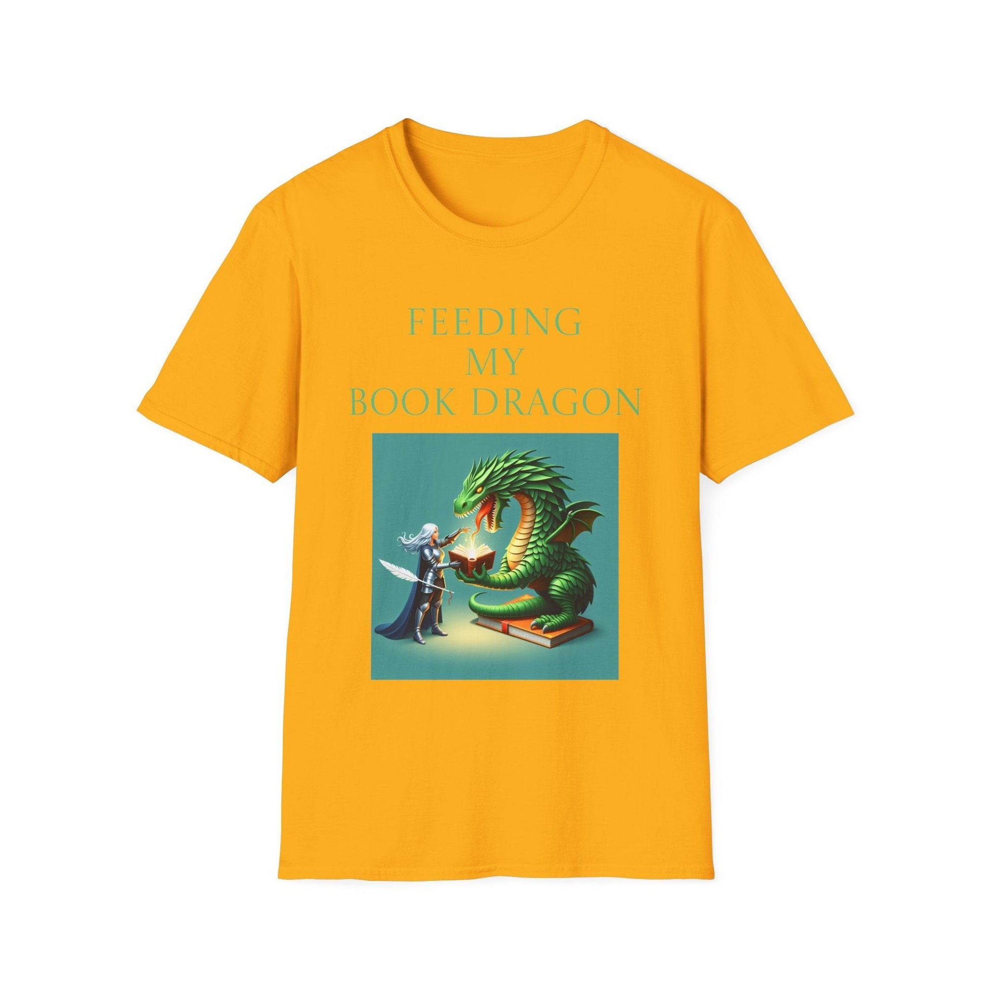 Unisex Softstyle T-Shirt - 'Book Dragon' - The Dreamer's Bookshop.