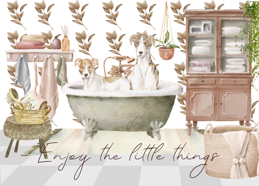 The Dreamer's Bookshop "Dog Bath" Enjoy Little Things Card - The Dreamer's Bookshop.