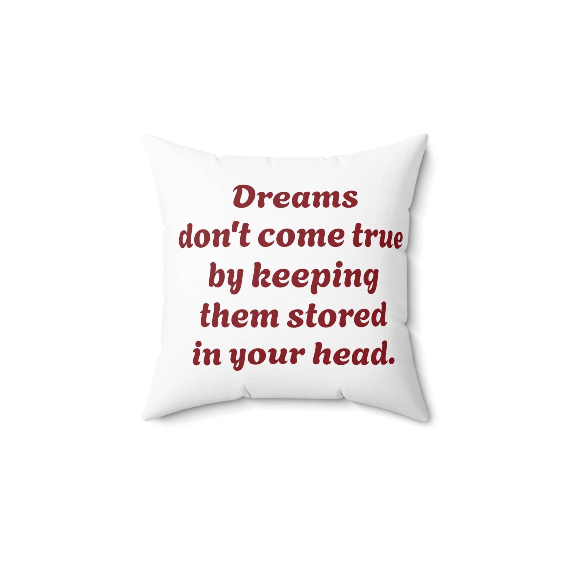 Inspirational Dreamer Square Pillow - Perfect for Book Lovers & Cozy Home Decor - The Dreamer's Bookshop.