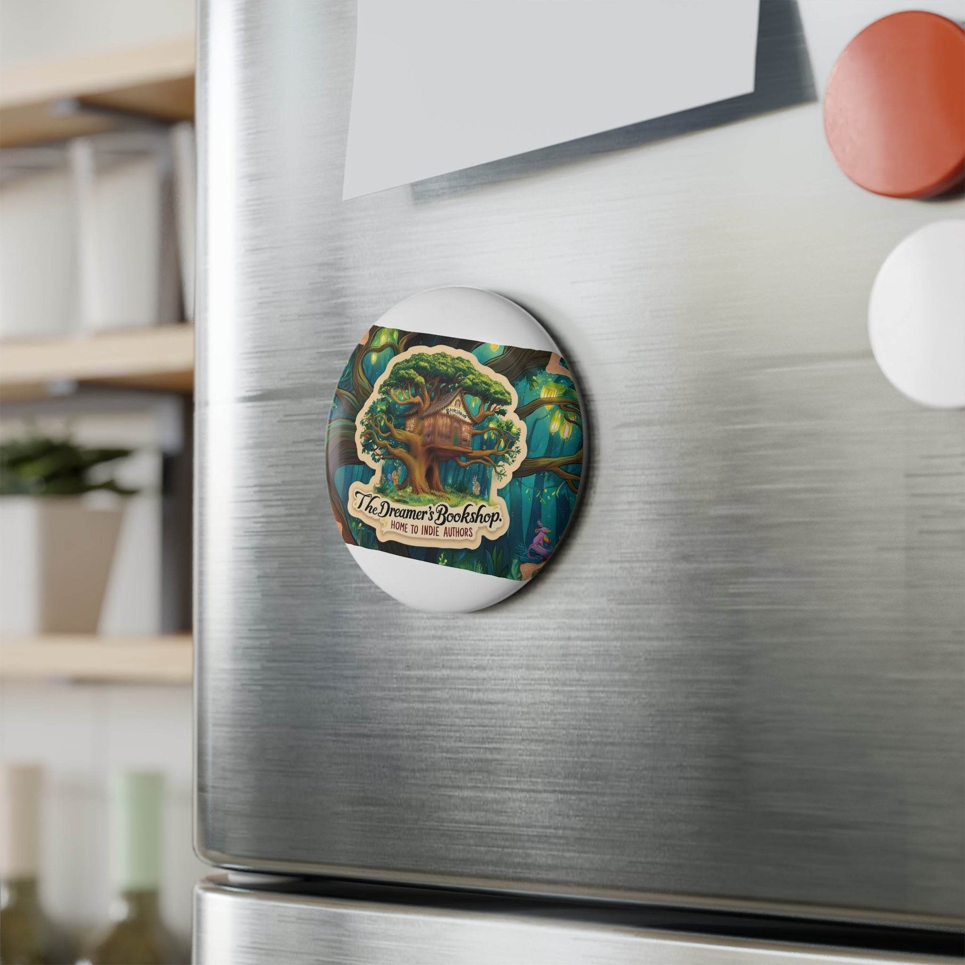 Cozy The Dreamer's Bookshop Button Magnet - A gift for Book Lovers - The Dreamer's Bookshop.