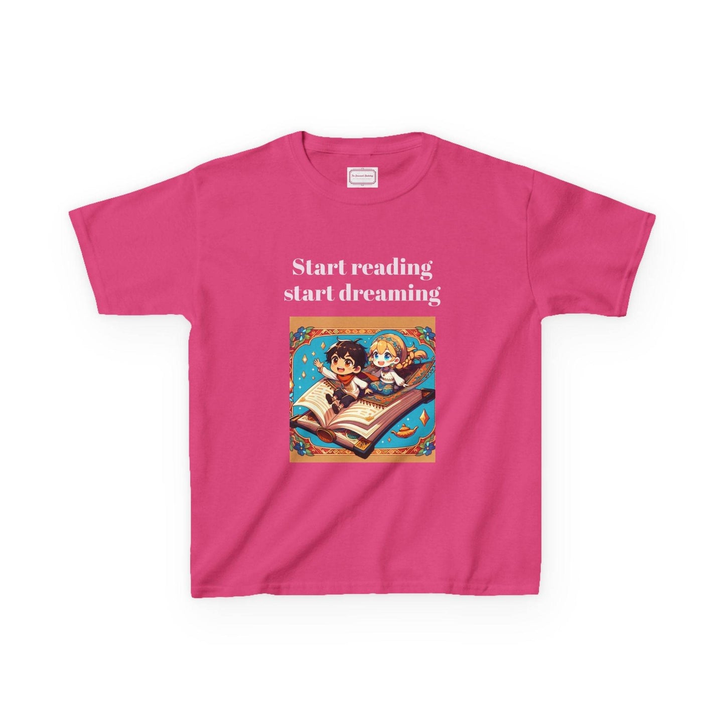 AU - Kids Heavy Cotton™ Tee - Start Reading Start Dreaming - Inspirational Youth T-Shirt - The Dreamer's Bookshop.