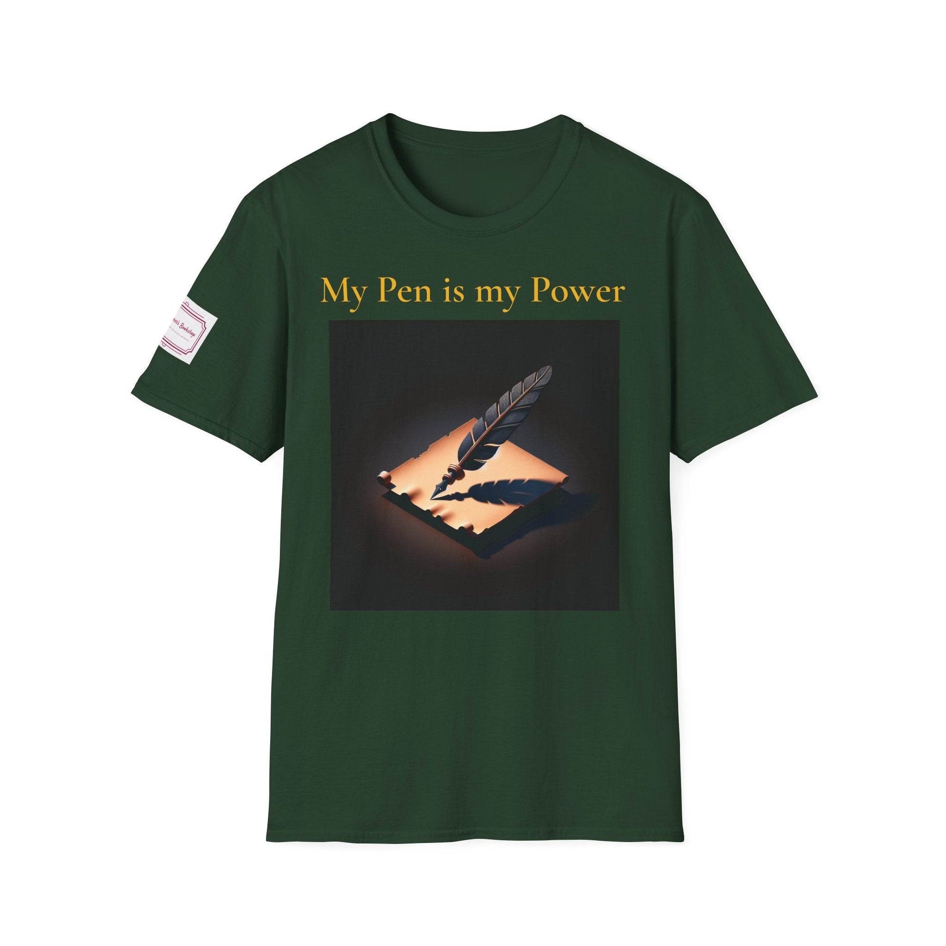 Inspirational Unisex Softstyle T-Shirt - 'My Pen' Motivational Design - The Dreamer's Bookshop.