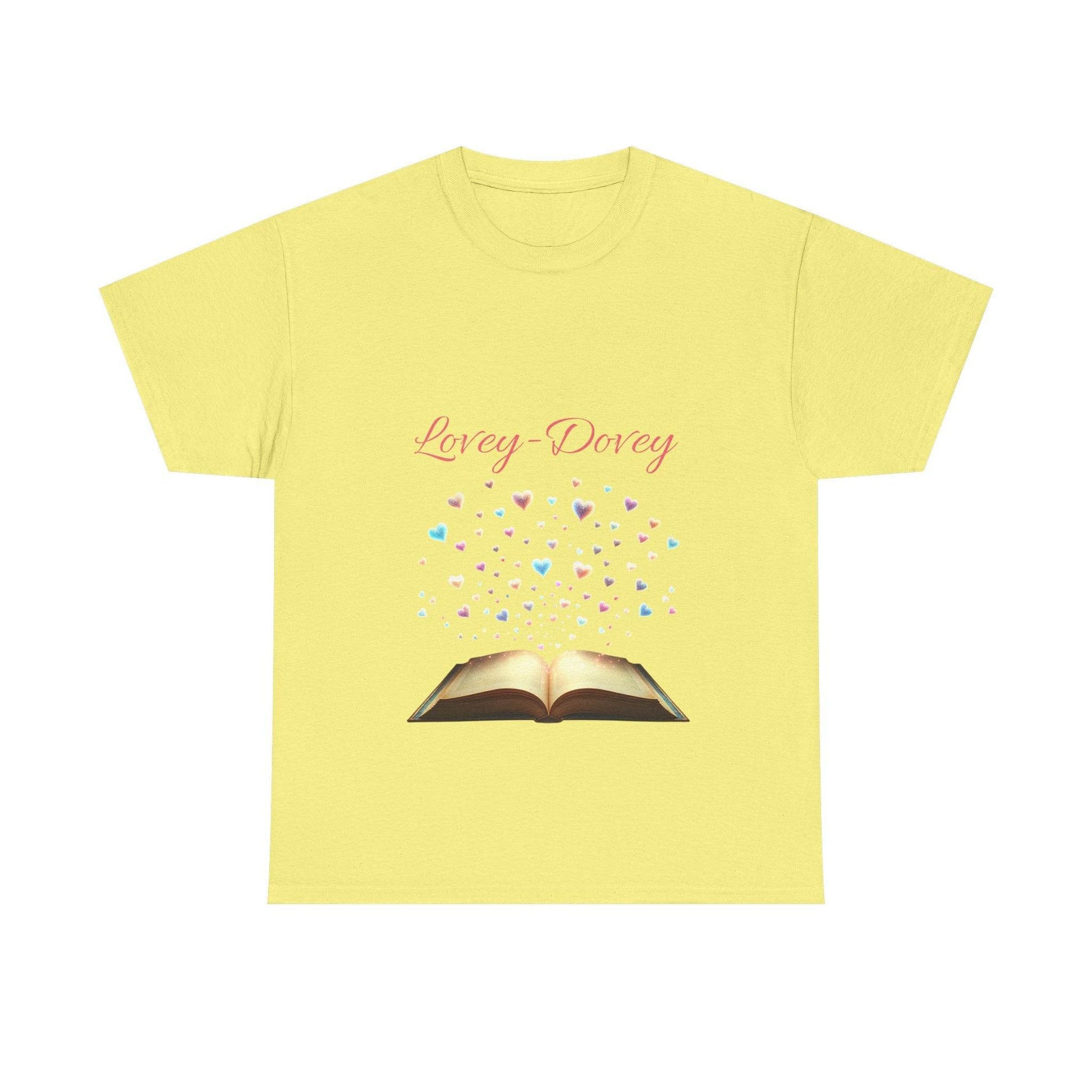 Lovey - Dovey - Unisex Heavy Cotton Tee - Sweet Romance - The Dreamer's Bookshop.