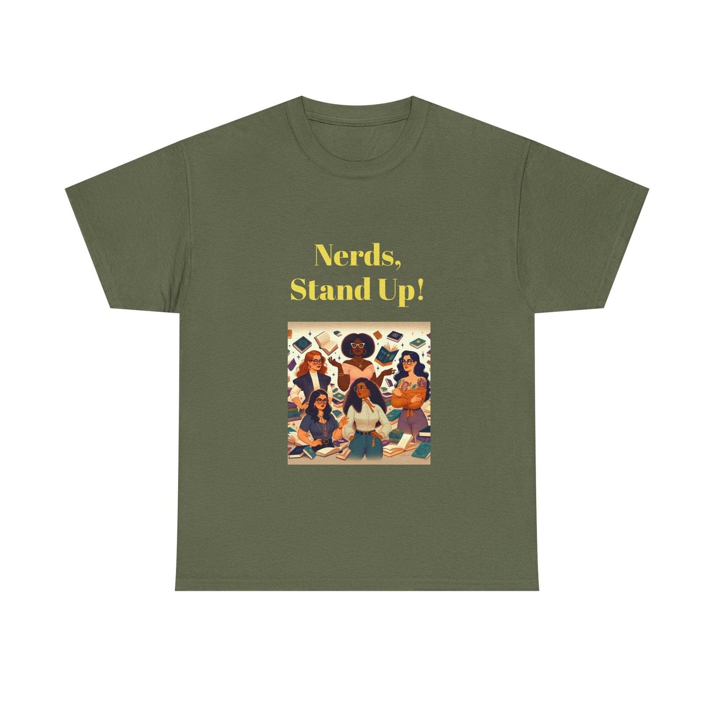 Nerds Stand Up - Unisex Heavy Cotton Tee - Book Lovers - The Dreamer's Bookshop.