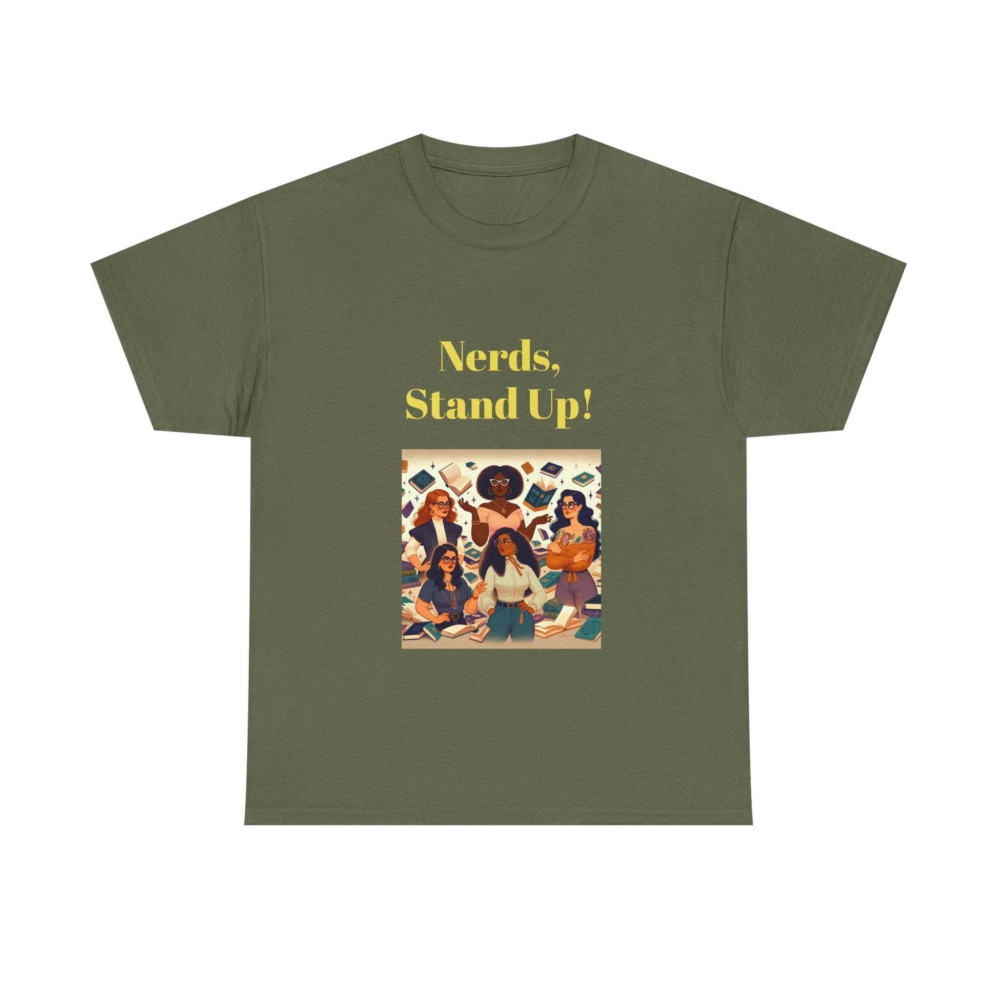 Nerds Stand Up - Unisex Heavy Cotton Tee - Book Lovers - The Dreamer's Bookshop.