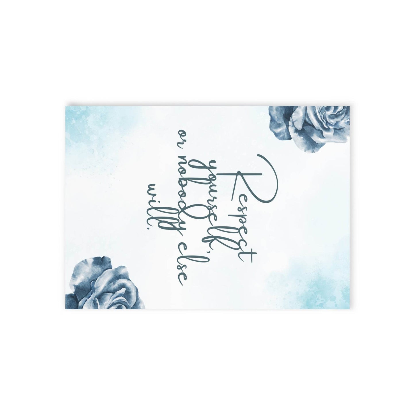 The Dreamer's Bookshop Blue Flower "Respect Yourself" Art Print Card - The Dreamer's Bookshop.