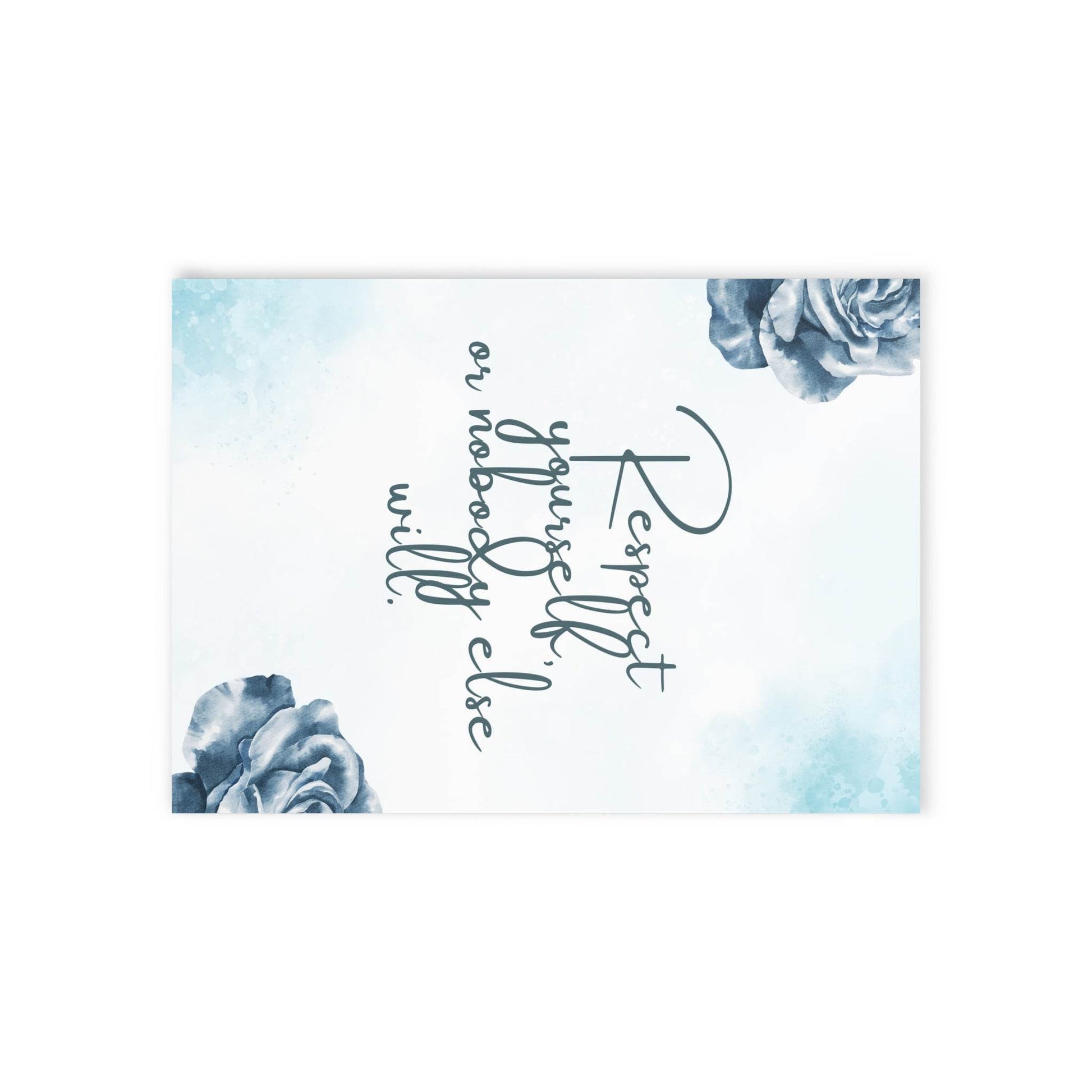The Dreamer's Bookshop Blue Flower "Respect Yourself" Art Print Card - The Dreamer's Bookshop.