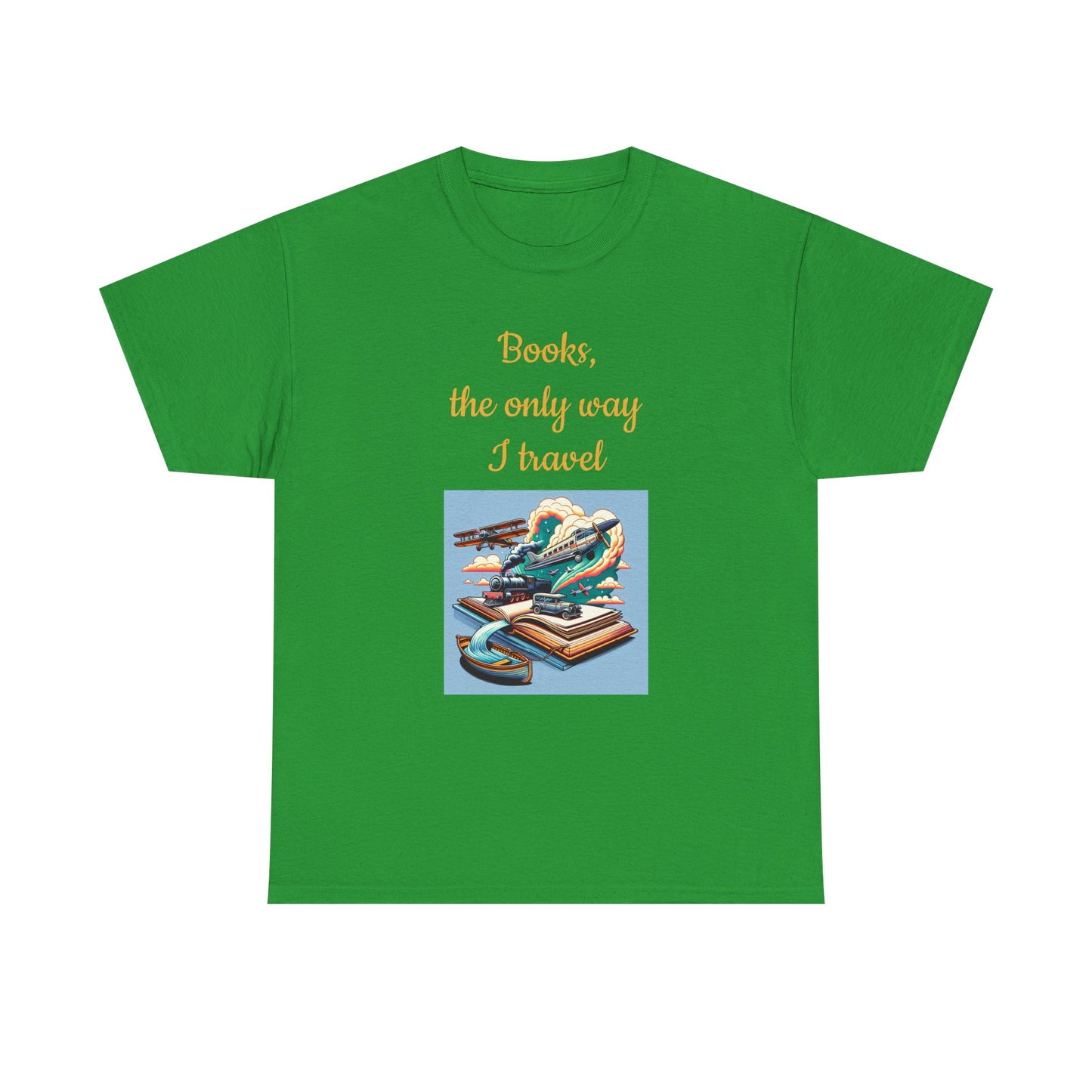 Book Lover's Unisex Heavy Cotton Tee - "Travel" - The Dreamer's Bookshop.