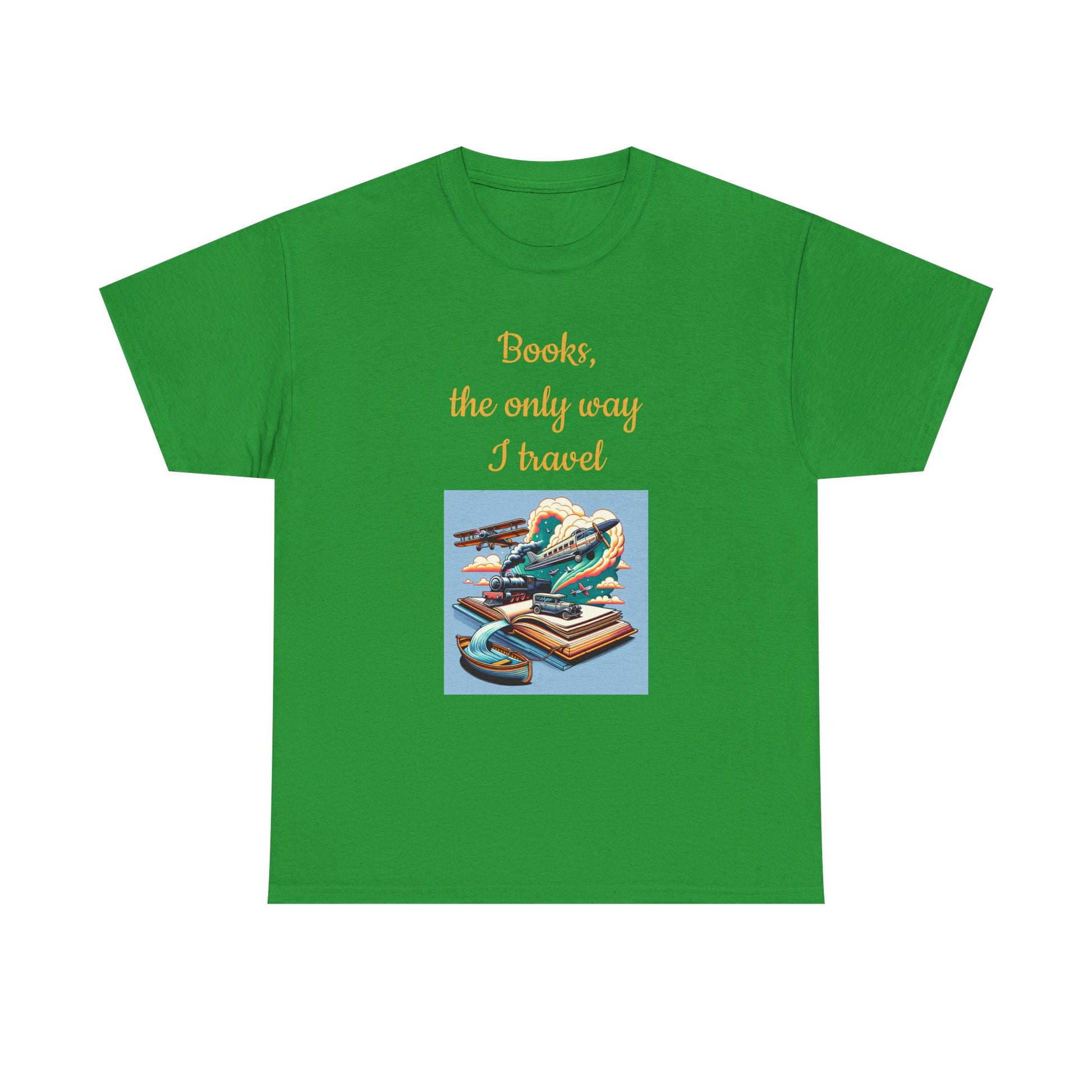 Book Lover's Unisex Heavy Cotton Tee - "Travel" - The Dreamer's Bookshop.