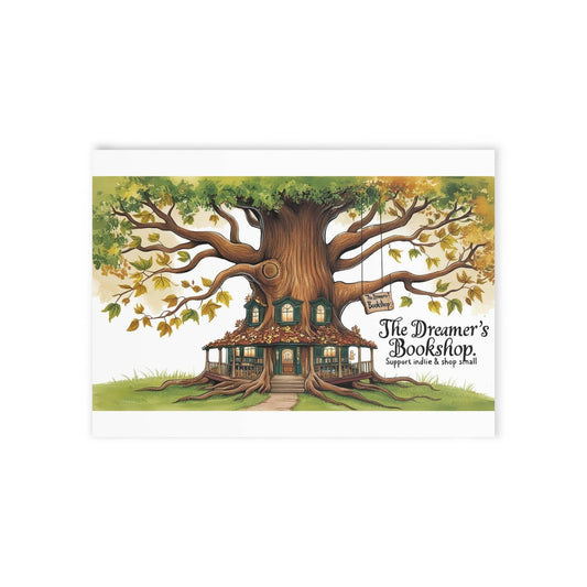 The Dreamer's Bookshop Colorful Tree and Books Card - The Dreamer's Bookshop.