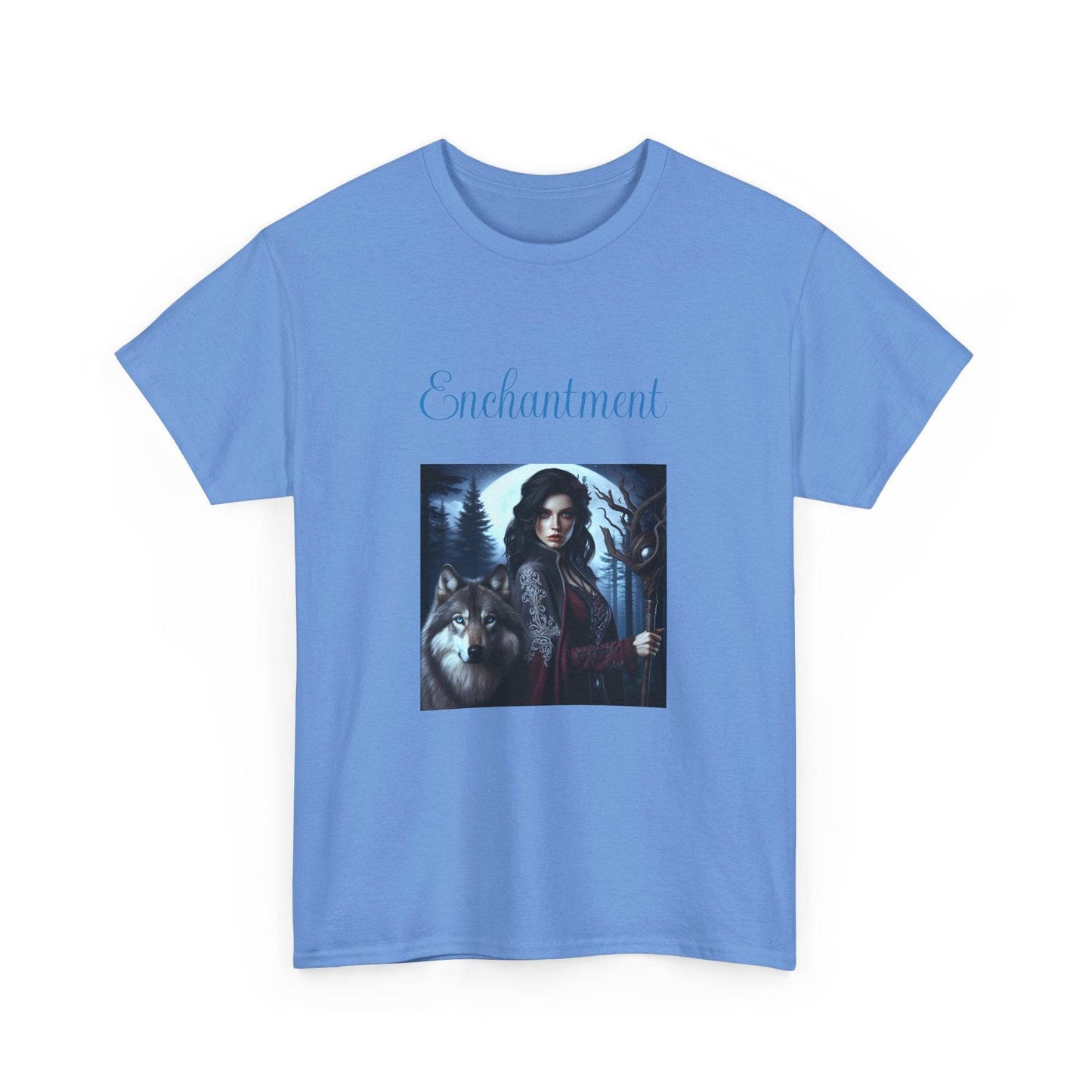Enchanting Wolf Graphic Tee - Unisex Heavy Cotton T-Shirt for Nature Lovers - The Dreamer's Bookshop.